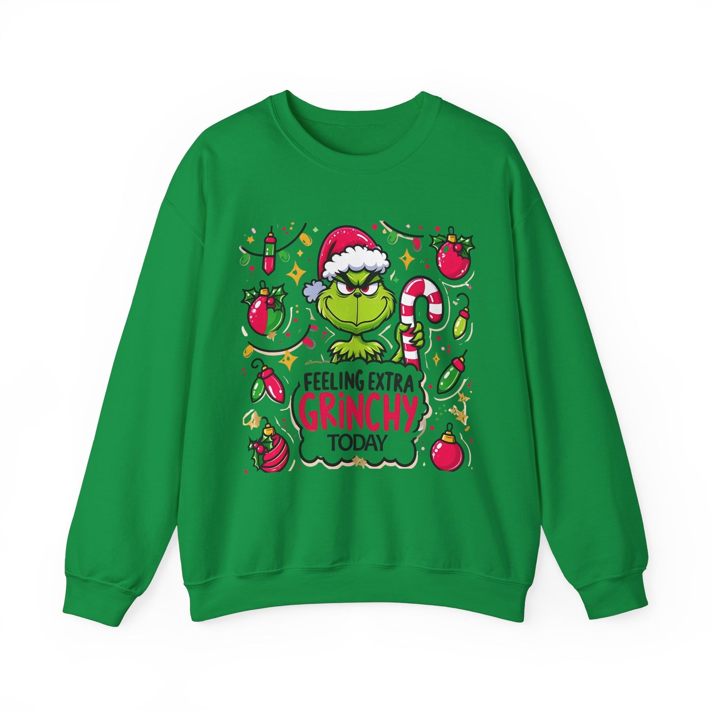 Princess Grace Feeling Extra Grinchy Crewneck Sweatshirt  Merry Holiday Humor Sweater