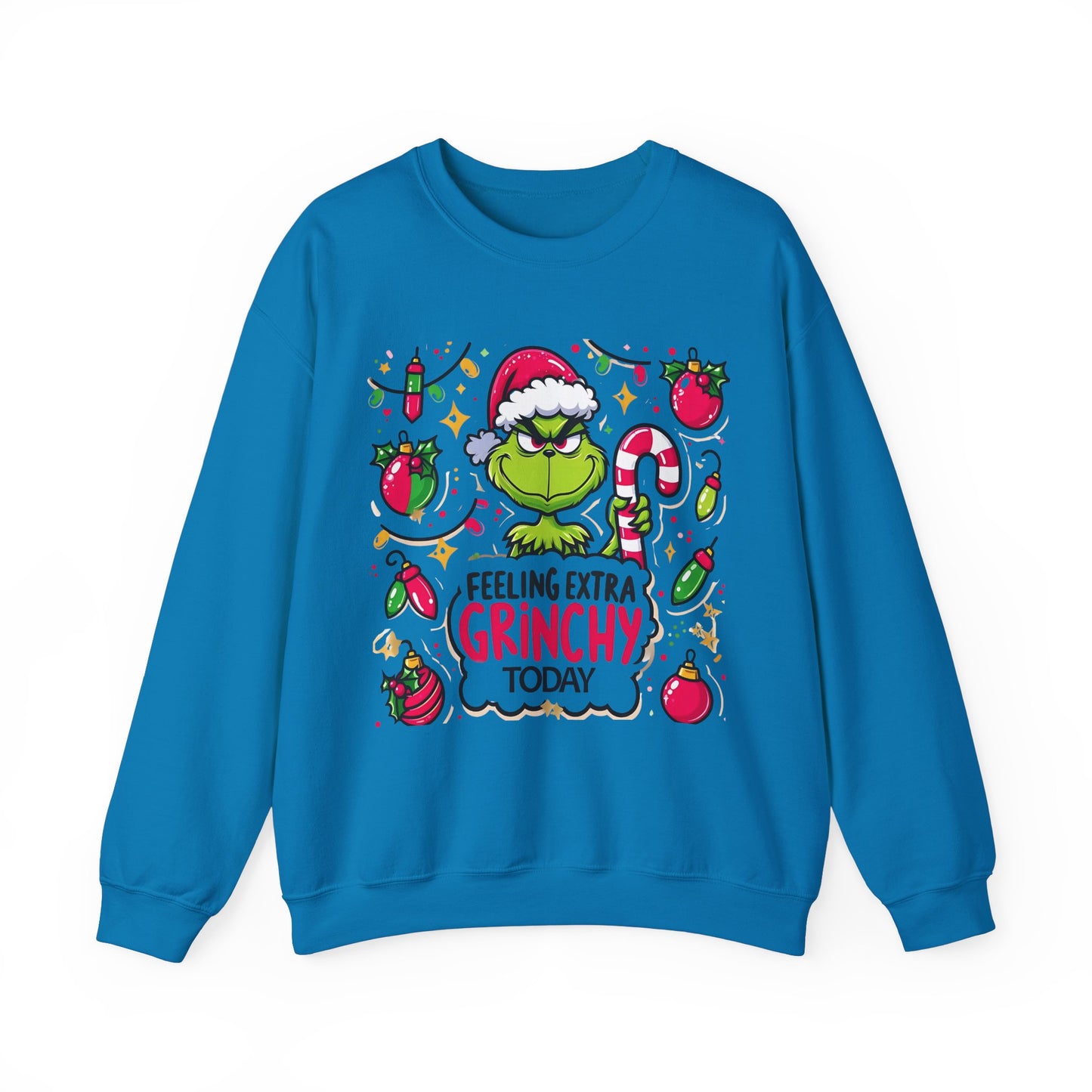 Princess Grace Feeling Extra Grinchy Crewneck Sweatshirt  Merry Holiday Humor Sweater