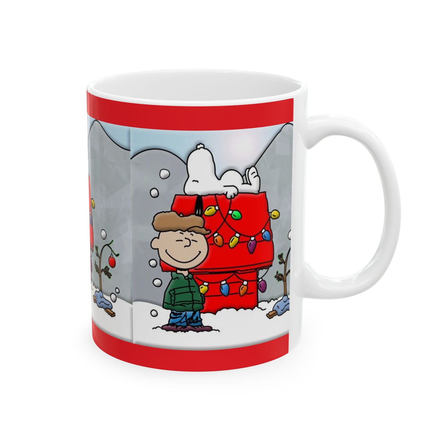 Princess Grace Christmas Cheer Ceramic Mug - 11oz & 15oz Size - Holiday Gift with Snoopy and Friends