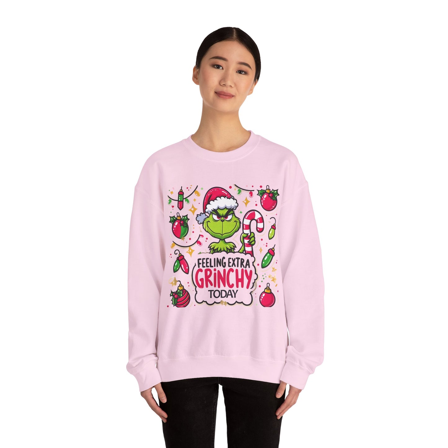 Princess Grace Feeling Extra Grinchy Crewneck Sweatshirt  Merry Holiday Humor Sweater