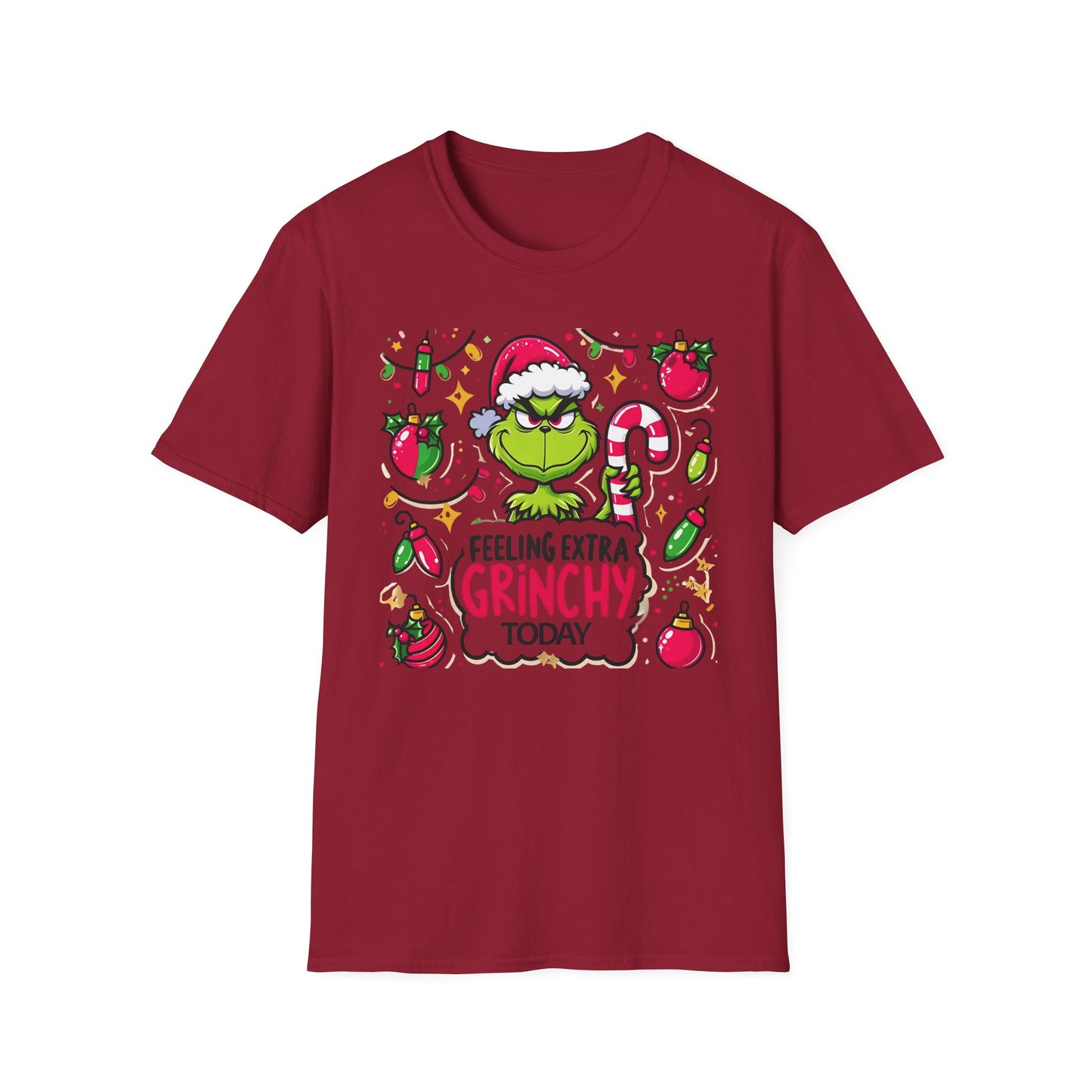 Princess Grace   Feeling Extra Grinchy Unisex Softstyle T-Shirt  Festive Holiday Tee