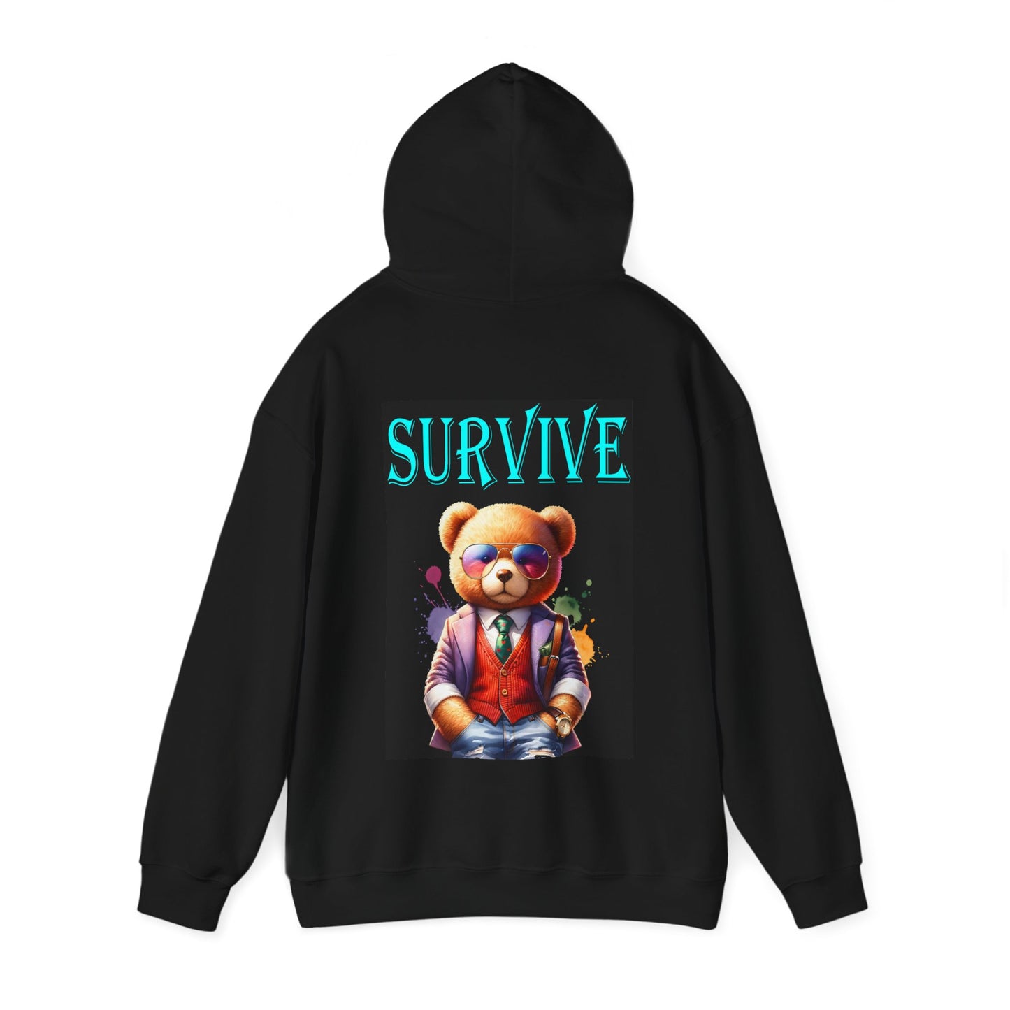 Princess Grace Survive Bear Unisex Heavy Blend™ Hooded Sweatshirt | Fun and Cozy Streetwear for All Occasions