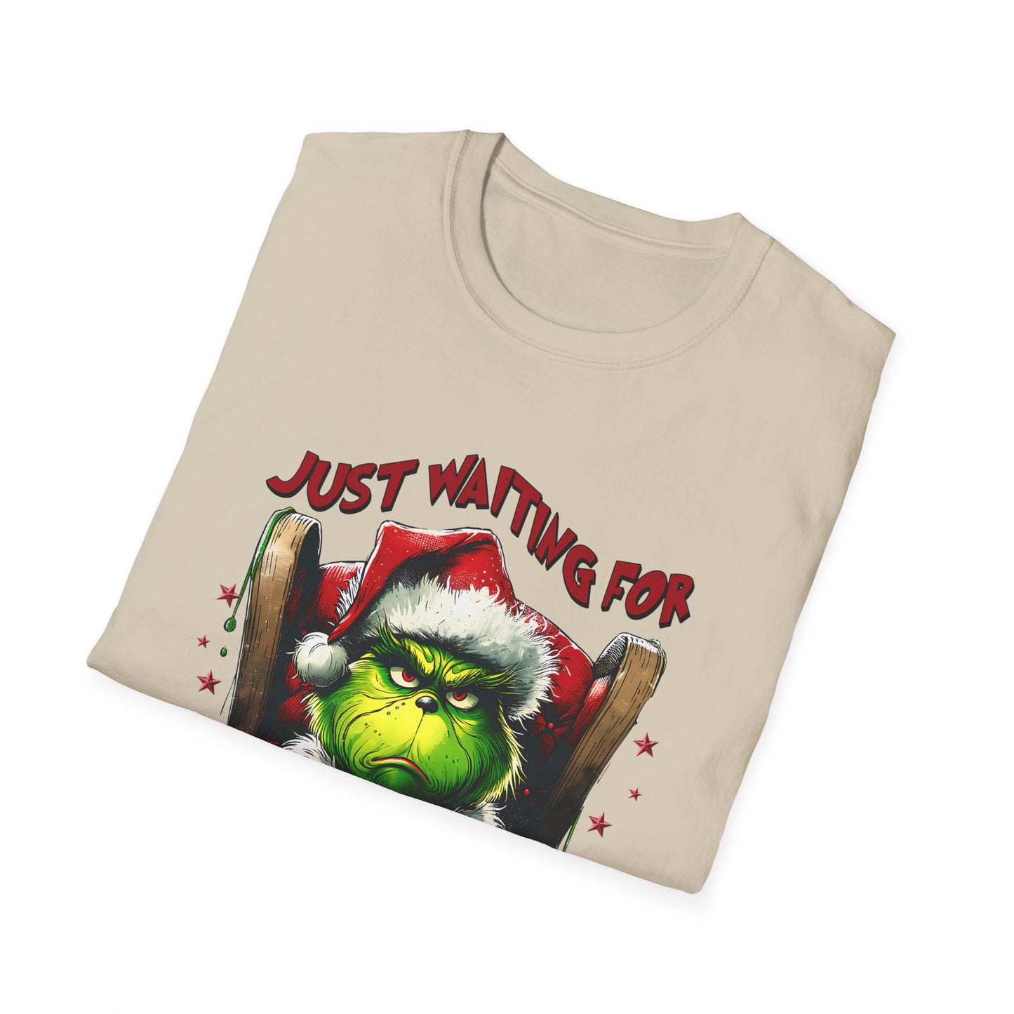 Grinch Waiting for Christmas Unisex T-Shirt - Festive Holiday Apparel