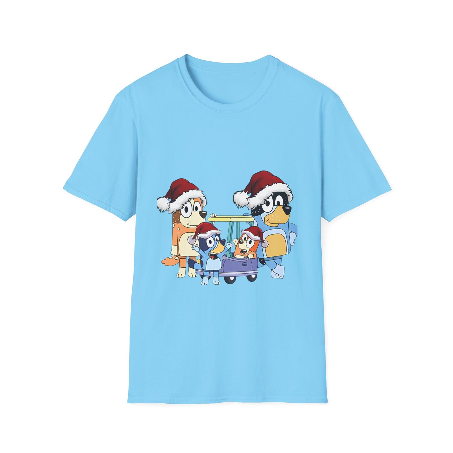 Festive Family Cartoon T-Shirt - Green Christmas Design