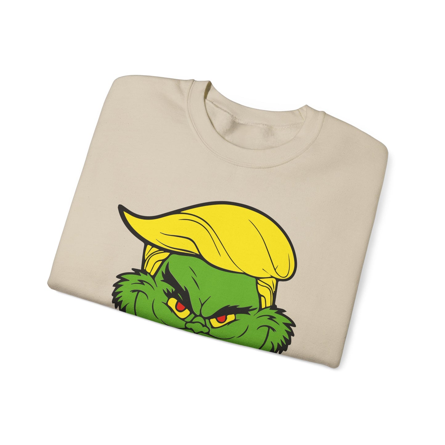 Funny Grinch Christmas Sweatshirt - Unisex Heavy Blend™ Crewneck with "Make Christmas Great Again" Design