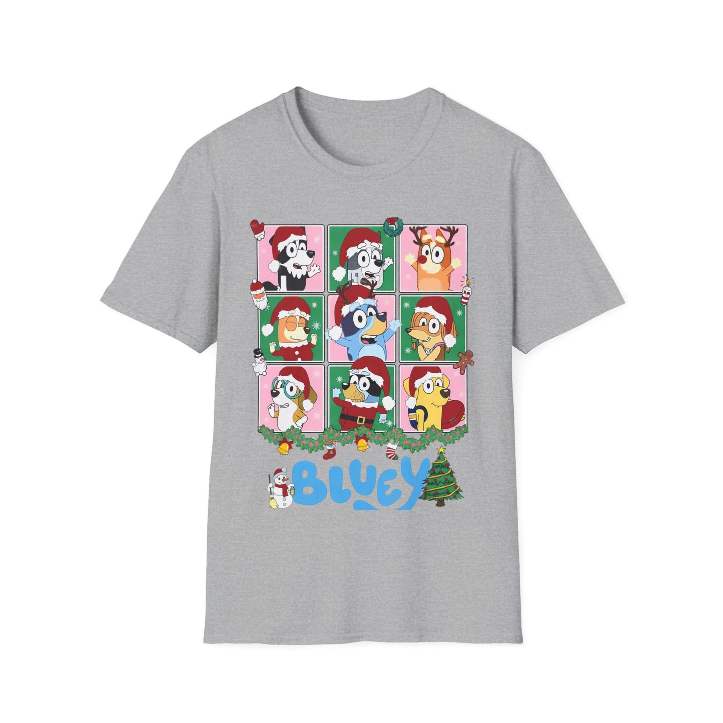 Princess Grace Festive Bluey Graphic T-Shirt | Unisex Softstyle Christmas Tee