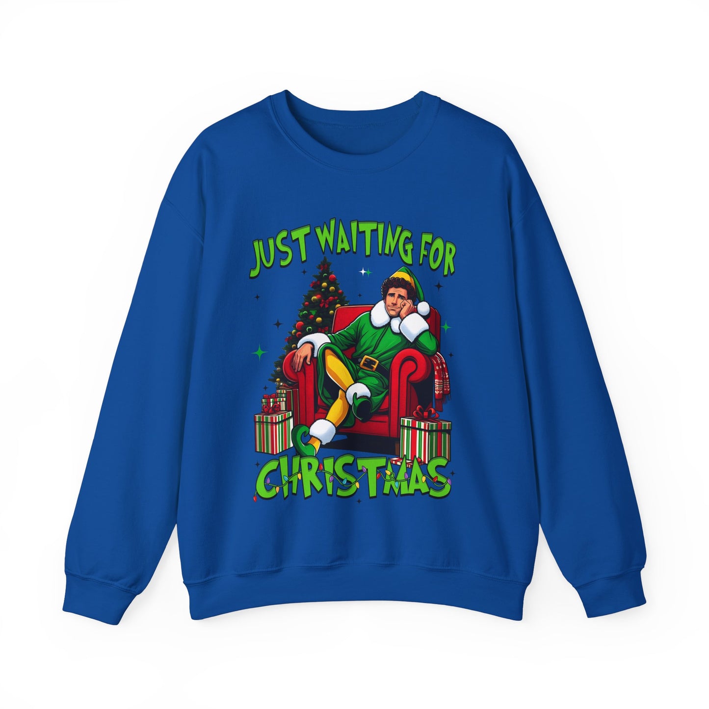 Just Waiting for Christmas Sweatshirt - Unisex Heavy Blend Crewneck for Holiday Cheer