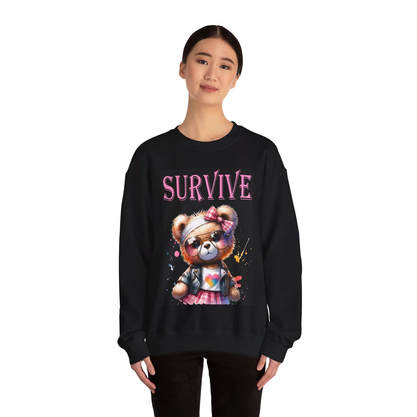 Princess Grace Survive Teddy Bear Sweatshirt - Unisex Heavy Blend™ Crewneck