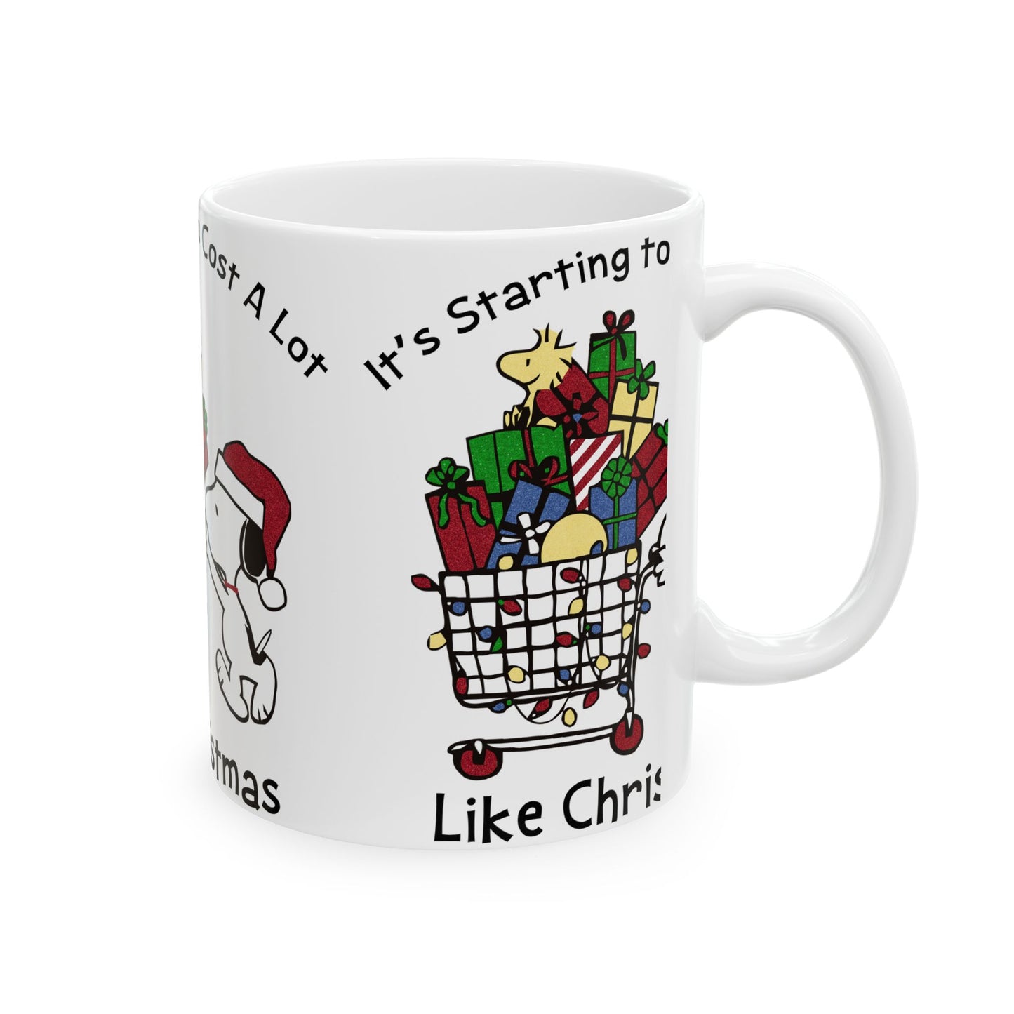 Princess Grace Snoopy Christmas Ceramic Mug - Holiday Gift for Dog Lovers