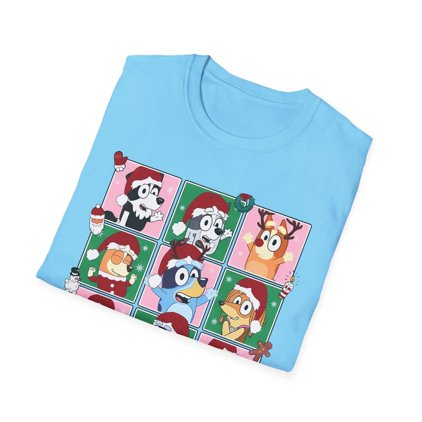 Princess Grace Festive Bluey Graphic T-Shirt | Unisex Softstyle Christmas Tee