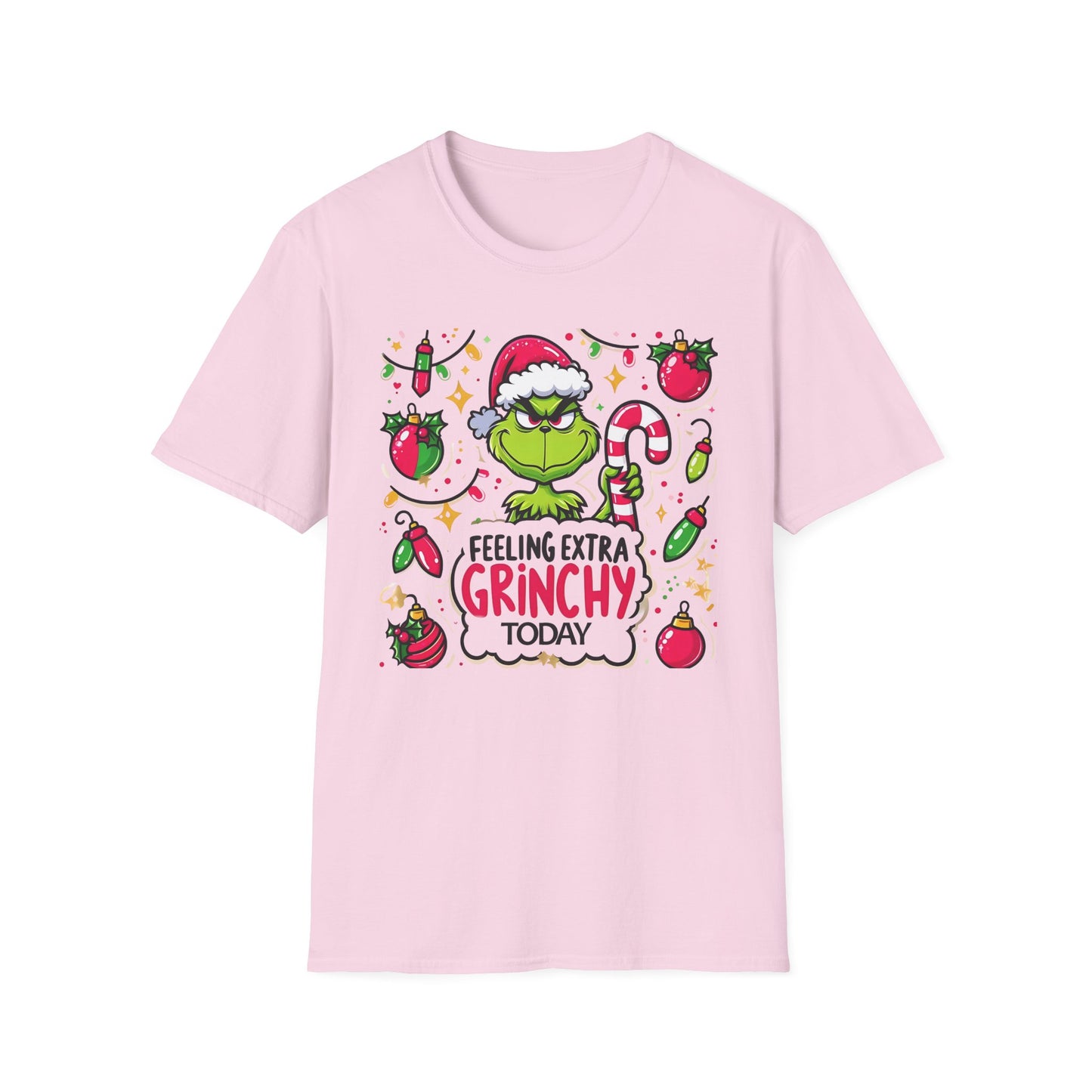 Princess Grace   Feeling Extra Grinchy Unisex Softstyle T-Shirt  Festive Holiday Tee