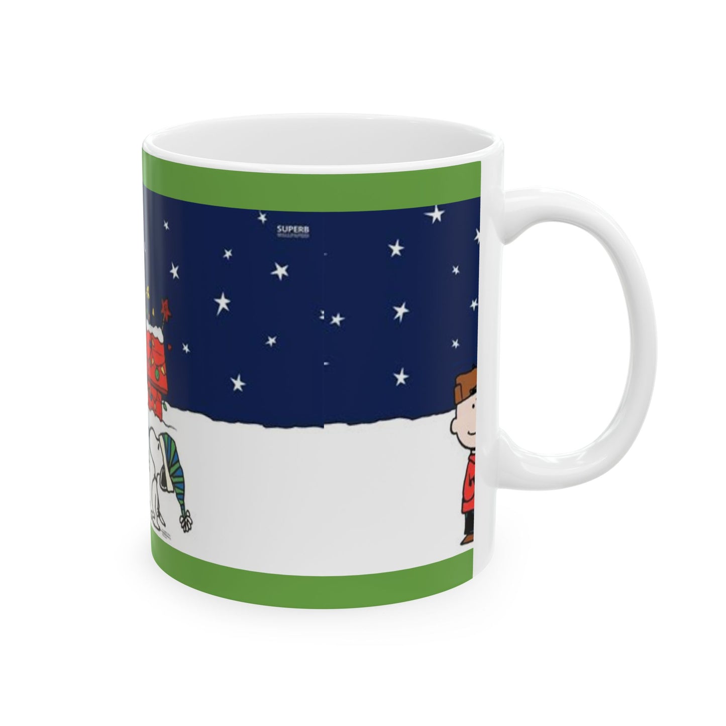 Princess Grace Whimsical Holiday Ceramic Mug - Snoopy and Friends Christmas Design, Perfect Gift for Festive Cheer