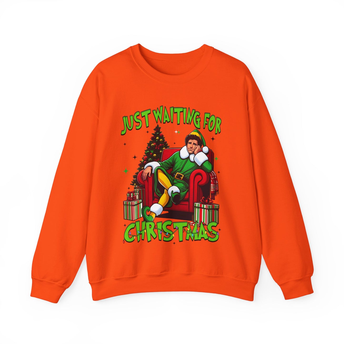 Just Waiting for Christmas Sweatshirt - Unisex Heavy Blend Crewneck for Holiday Cheer