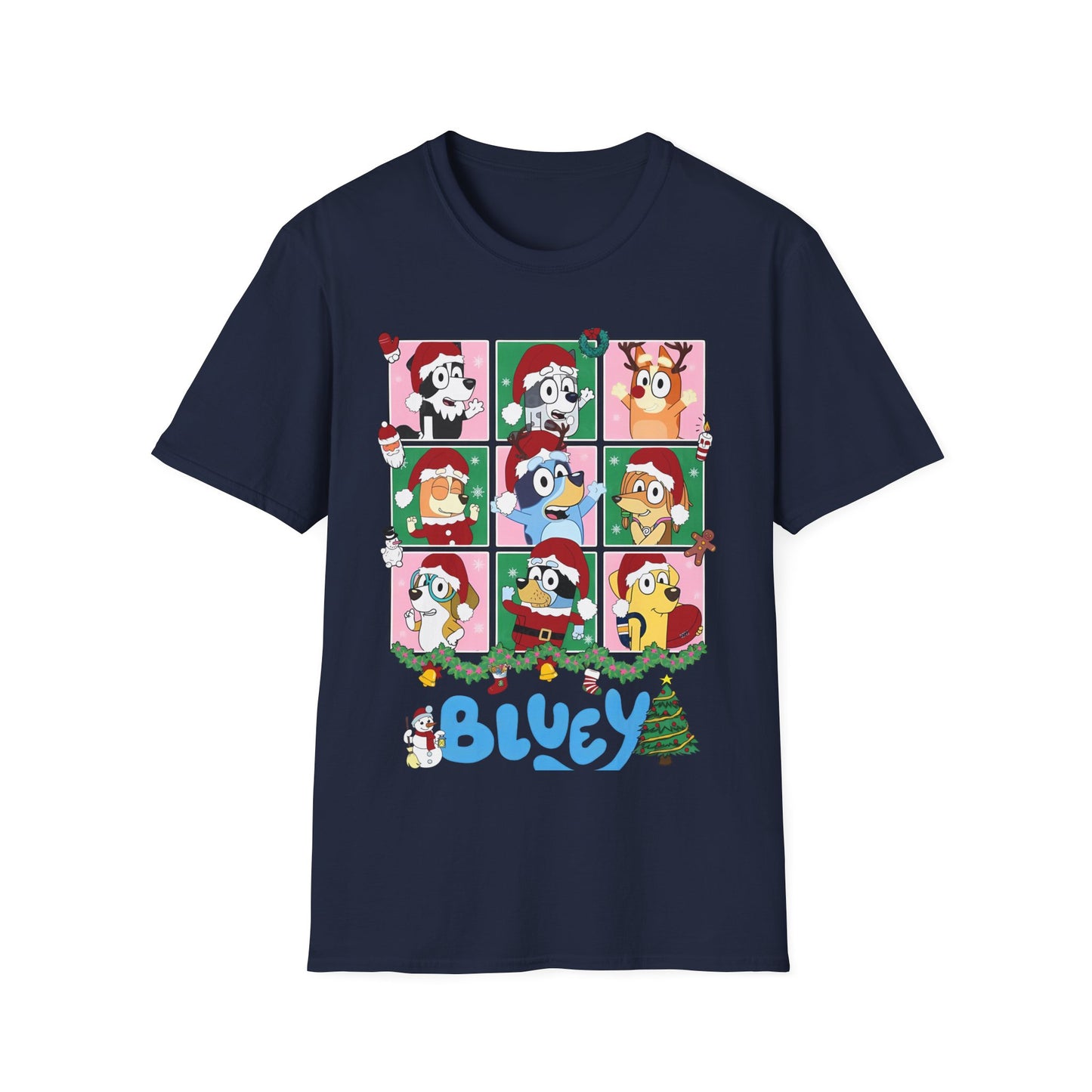 Princess Grace Festive Bluey Graphic T-Shirt | Unisex Softstyle Christmas Tee