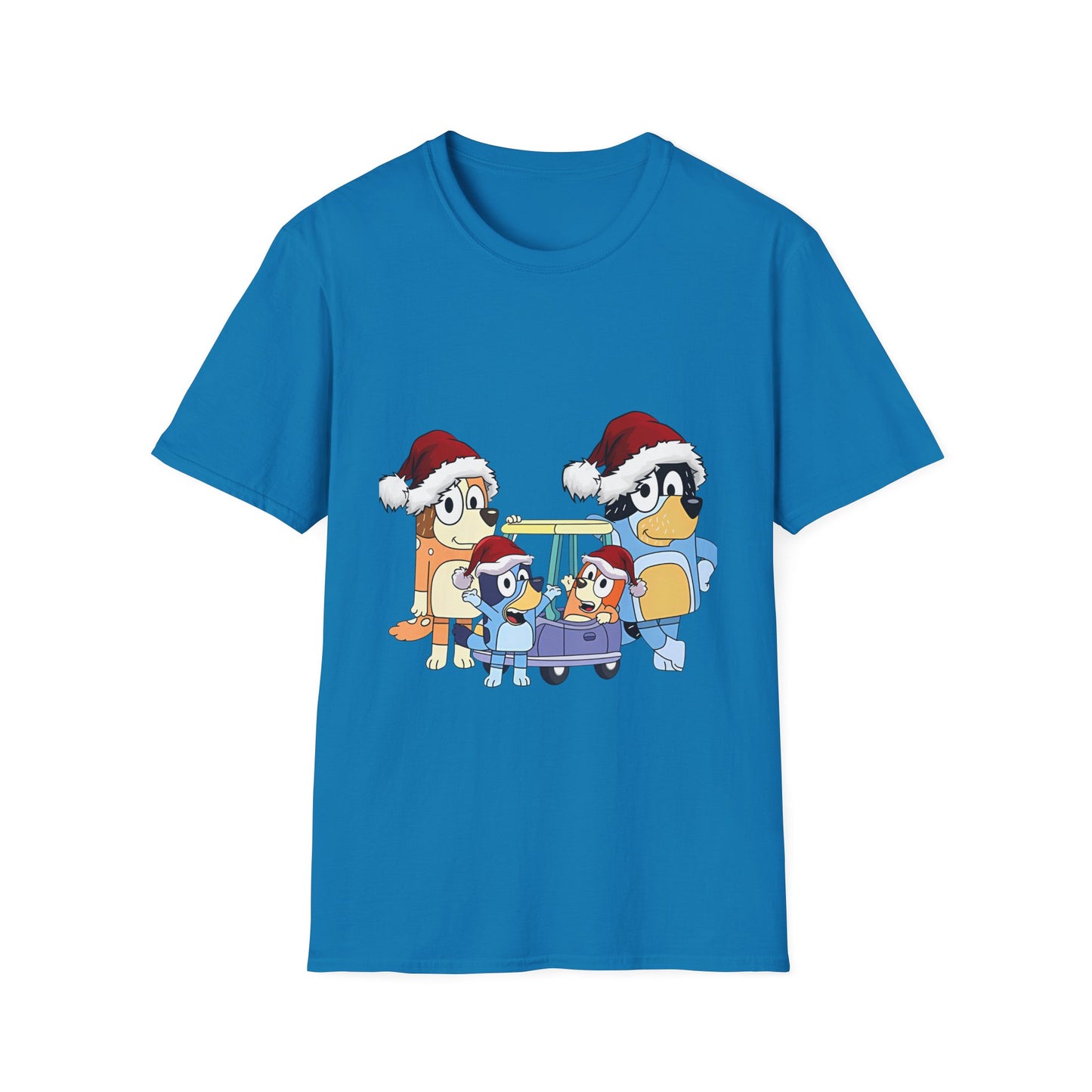 Festive Family Cartoon T-Shirt - Green Christmas Design