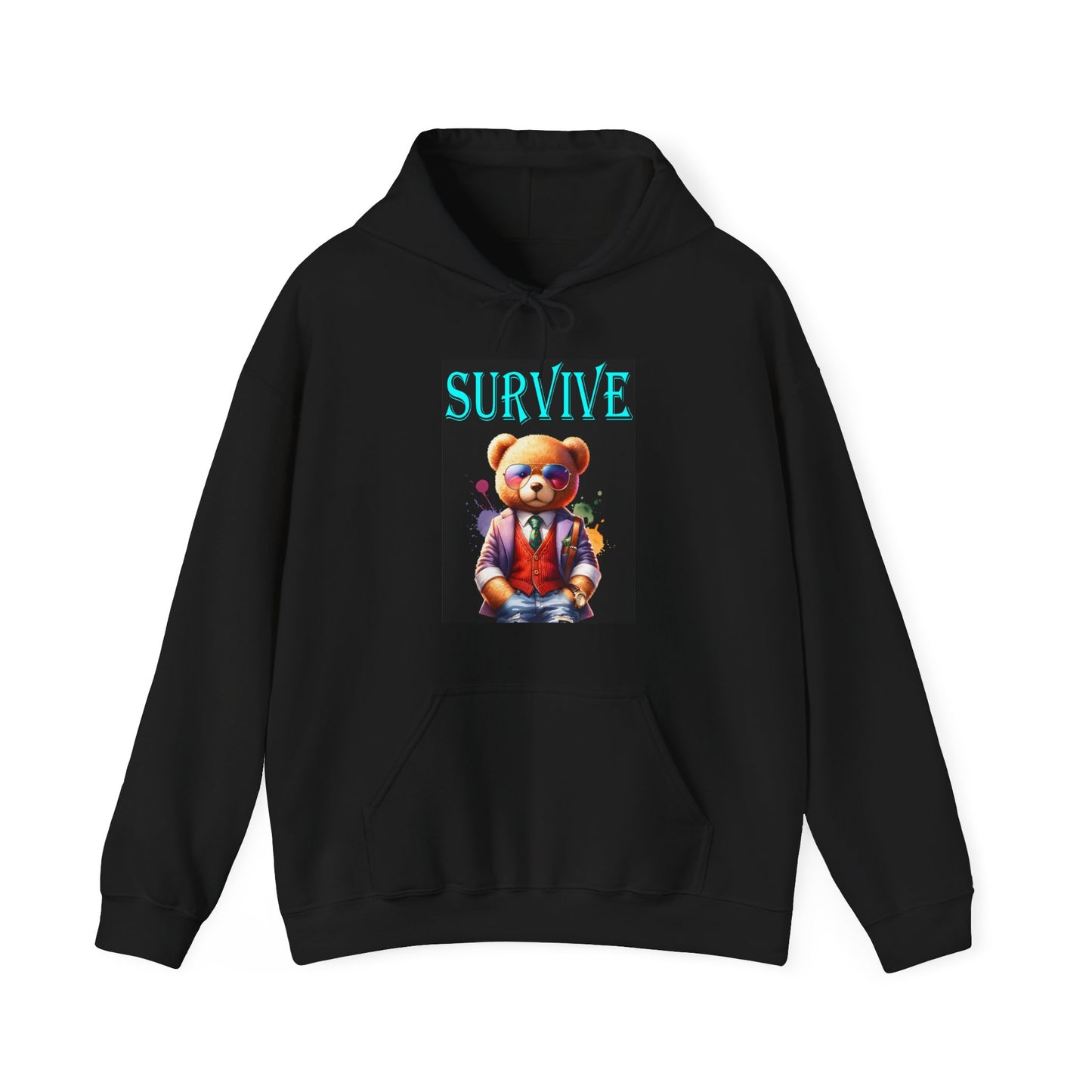 Princess Grace Survive Bear Unisex Heavy Blend™ Hooded Sweatshirt | Fun and Cozy Streetwear for All Occasions