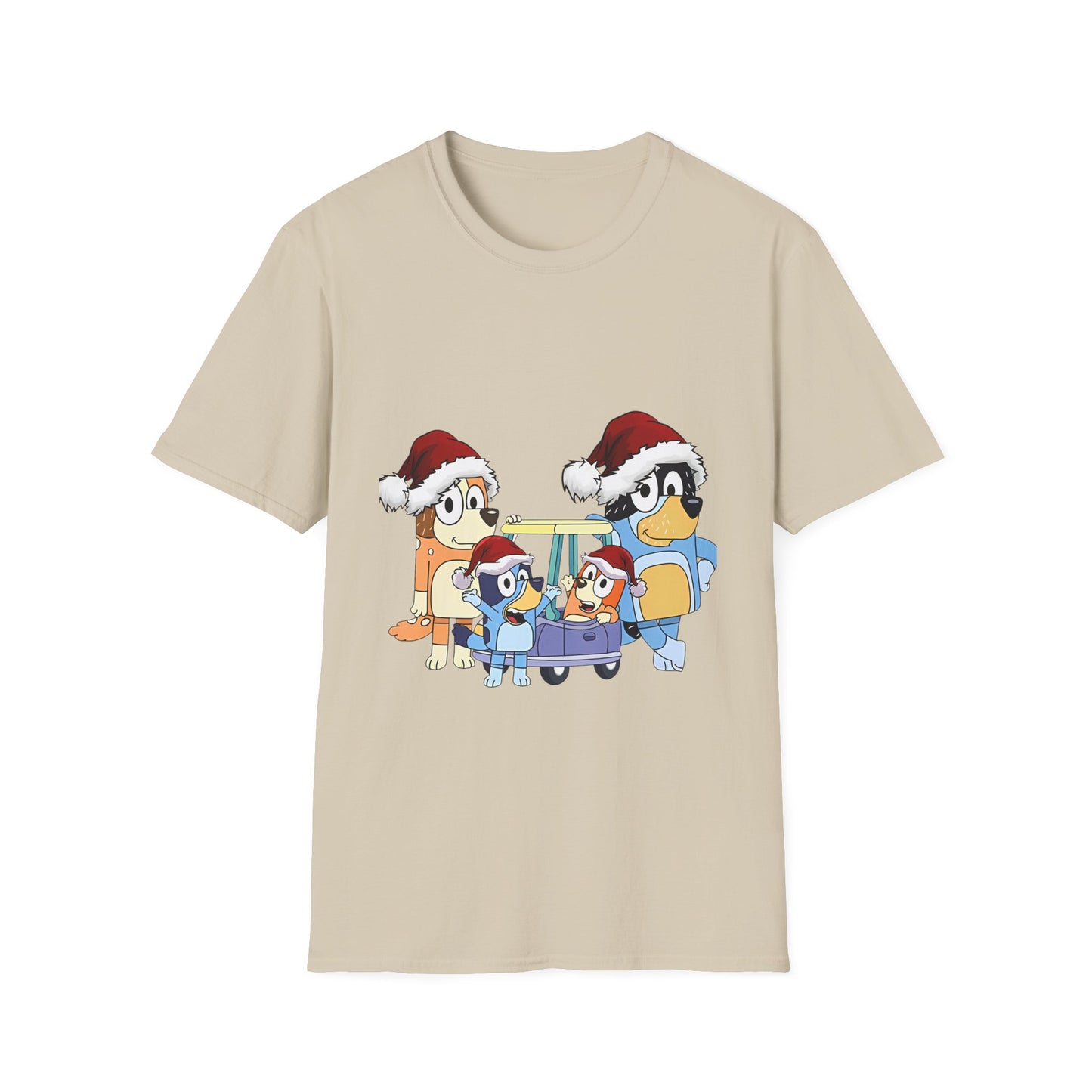 Festive Family Cartoon T-Shirt - Green Christmas Design