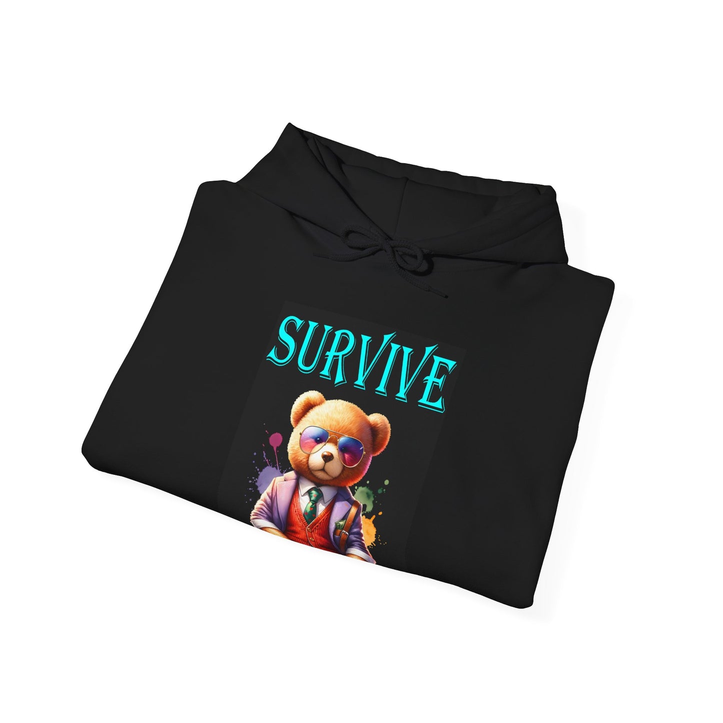 Princess Grace Survive Bear Unisex Heavy Blend™ Hooded Sweatshirt | Fun and Cozy Streetwear for All Occasions