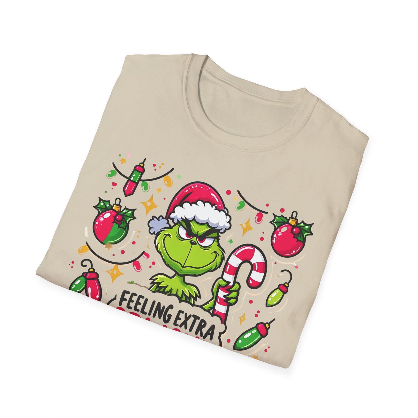 Princess Grace   Feeling Extra Grinchy Unisex Softstyle T-Shirt  Festive Holiday Tee