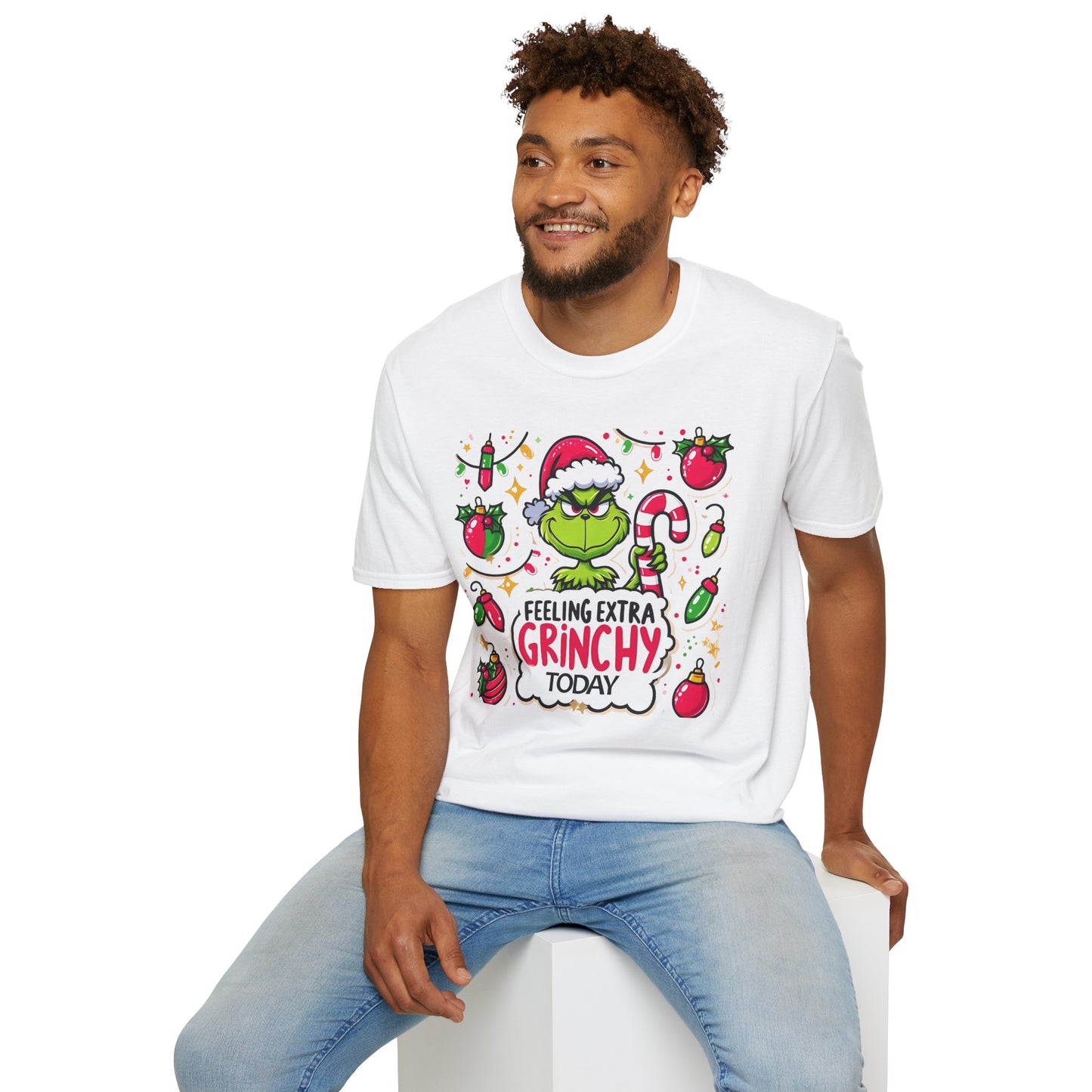 Princess Grace   Feeling Extra Grinchy Unisex Softstyle T-Shirt  Festive Holiday Tee