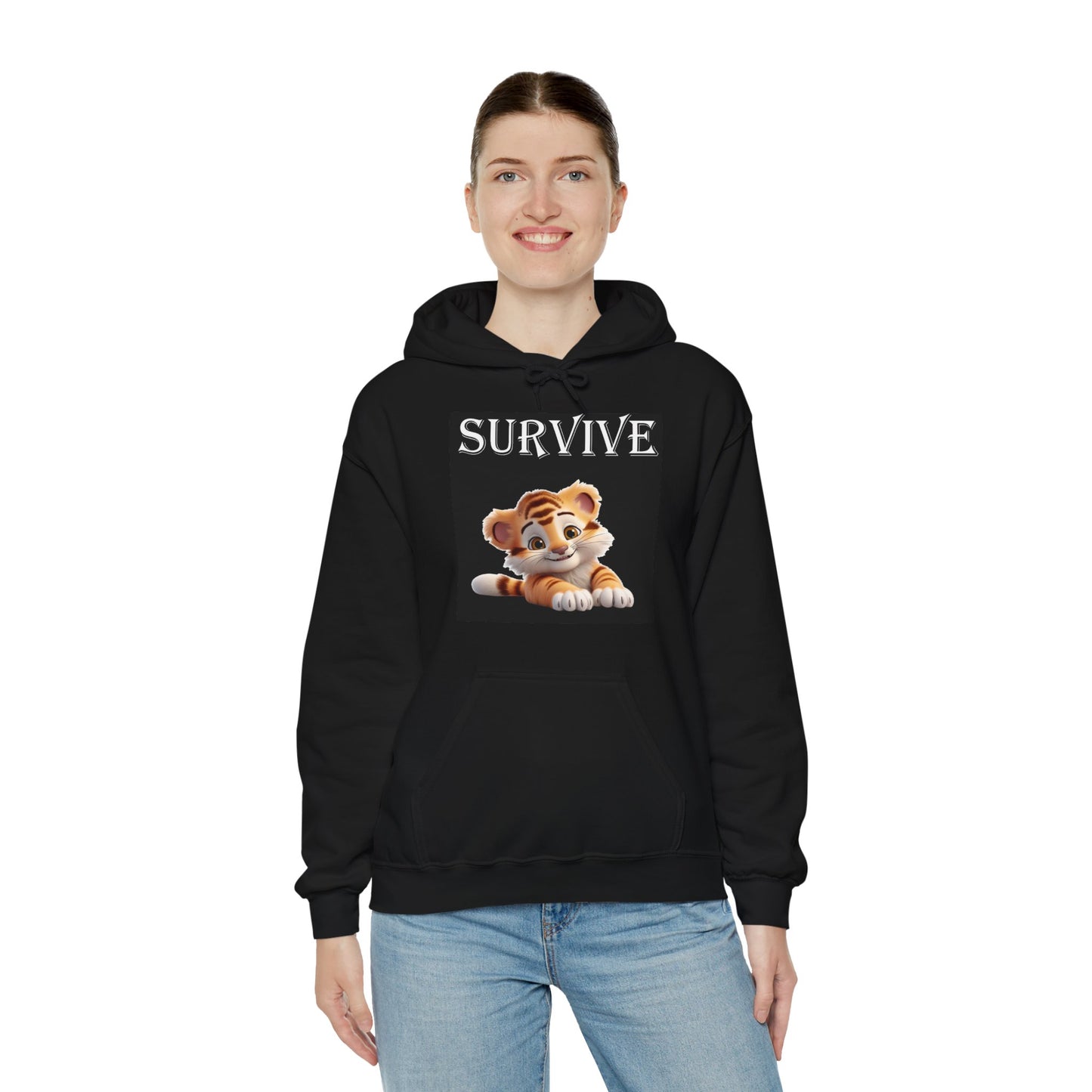 Princess Grace  Survive Tiger Hoodie - Unisex Heavy Blend™ Sweatshirt for Animal Lovers