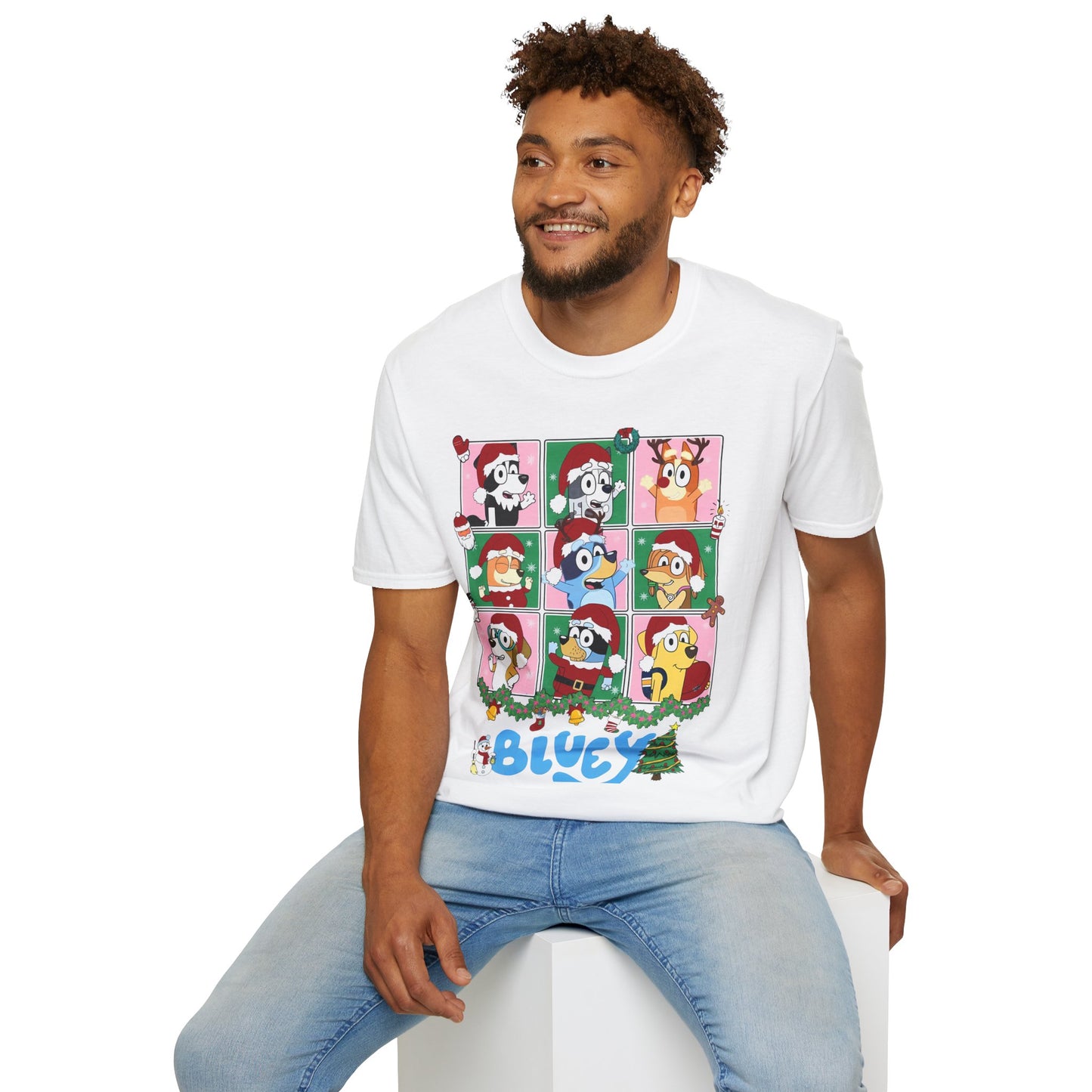 Princess Grace Festive Bluey Graphic T-Shirt | Unisex Softstyle Christmas Tee