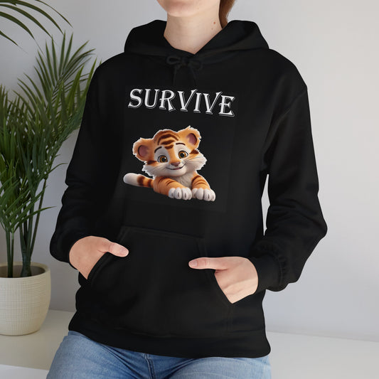 Princess Grace  Survive Tiger Hoodie - Unisex Heavy Blend™ Sweatshirt for Animal Lovers