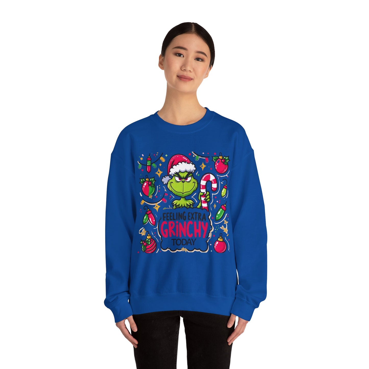 Princess Grace Feeling Extra Grinchy Crewneck Sweatshirt  Merry Holiday Humor Sweater