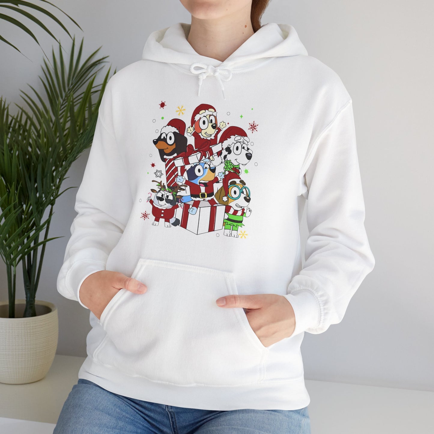 Princess Grace Festive Animal Friends Hoodie – Unisex Heavy Blend™ Sweatshirt for Holiday Cheer