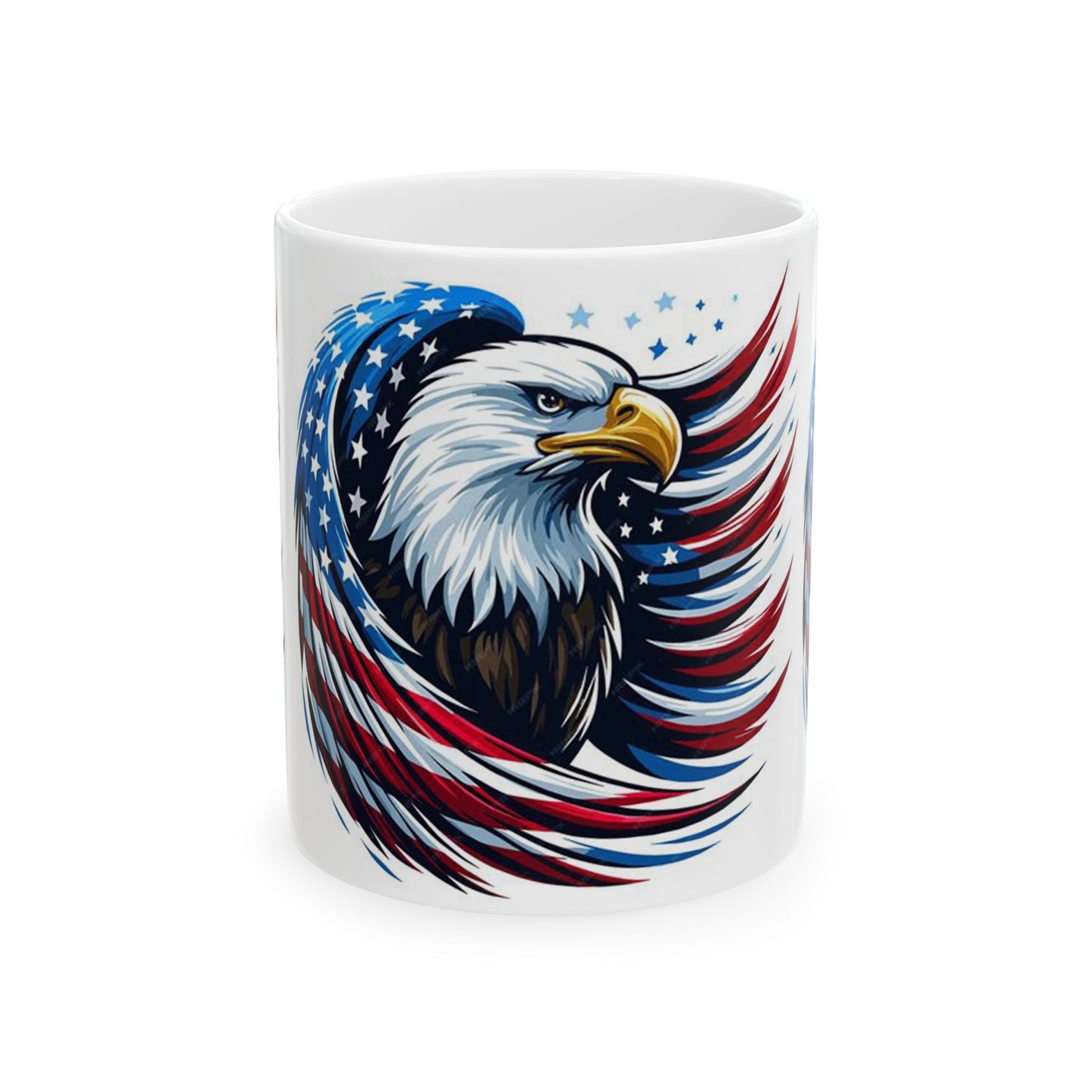 Princess Grace Patriotic Eagle Ceramic Mug, Ideal for Independence Day, Veteran's Day, Coffee Lovers, Home Decor, Gifts for Him/Her