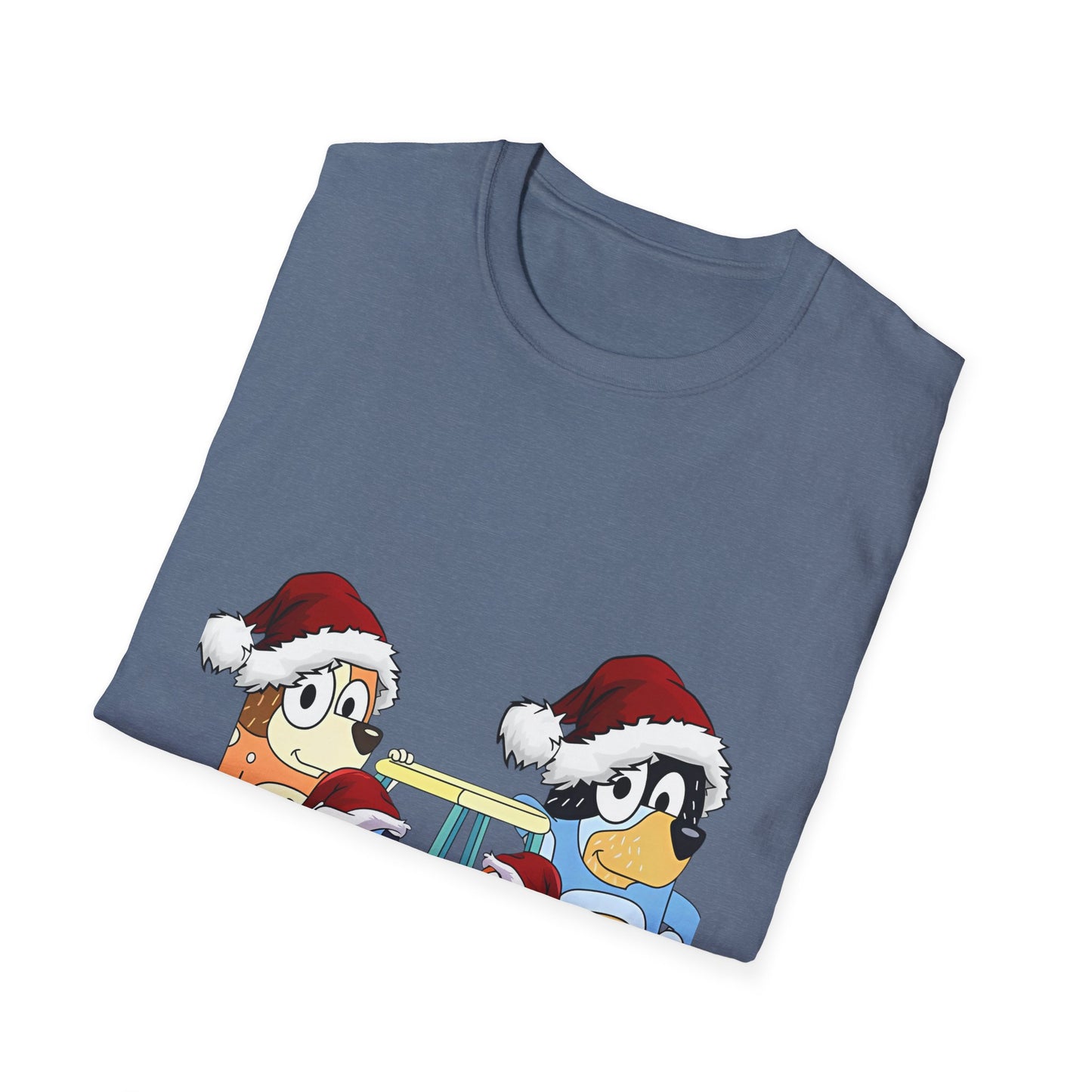 Festive Family Cartoon T-Shirt - Green Christmas Design