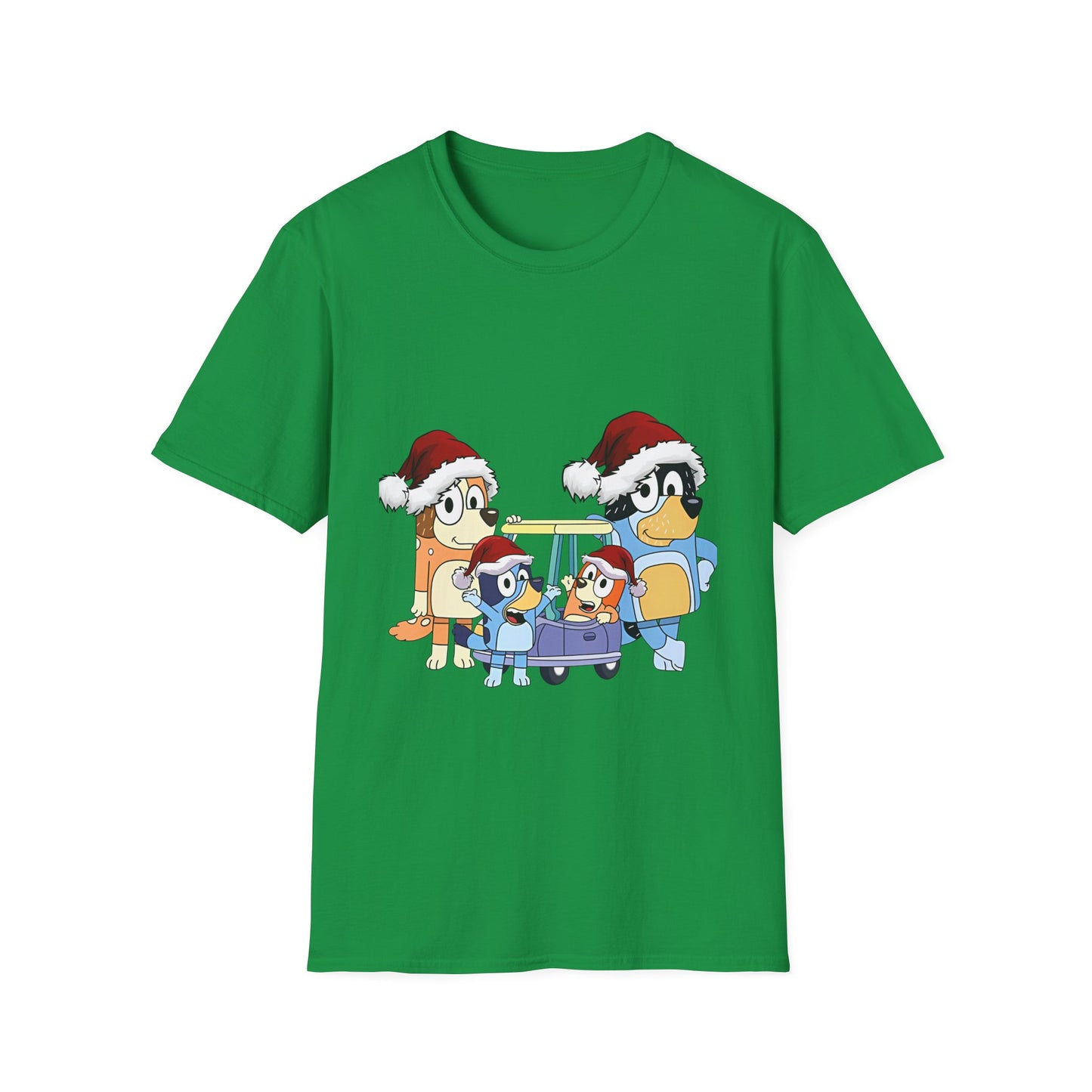 Festive Family Cartoon T-Shirt - Green Christmas Design