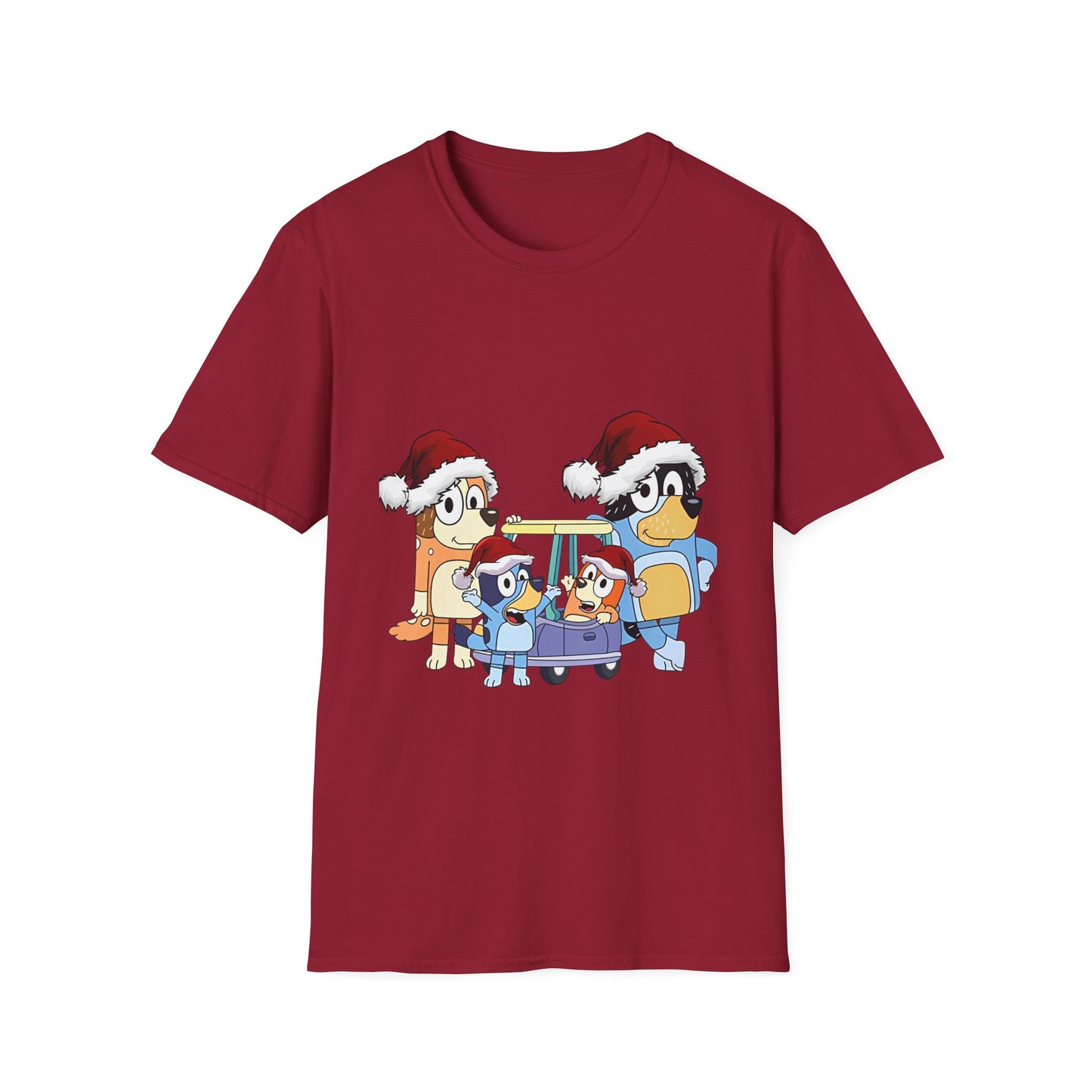 Festive Family Cartoon T-Shirt - Green Christmas Design