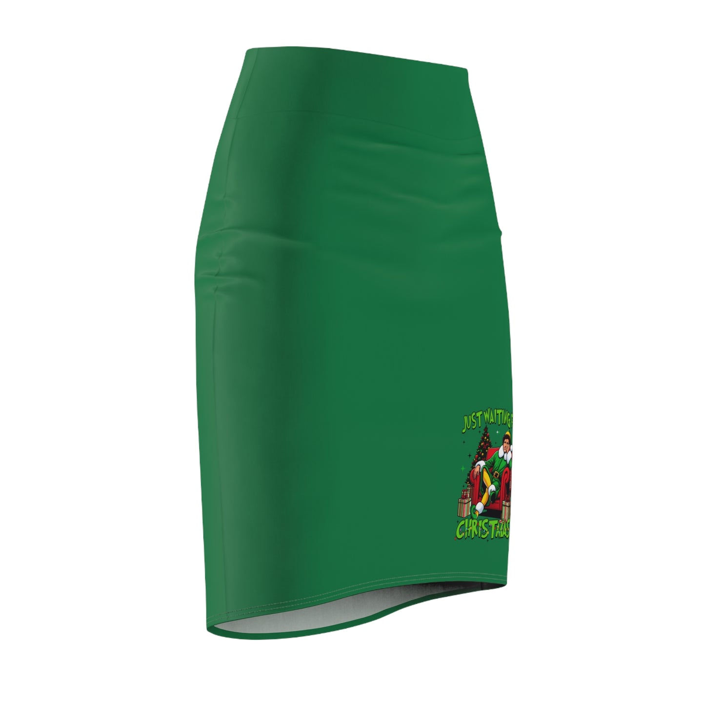 Festive Green Pencil Skirt - "Just Waiting for Christmas"