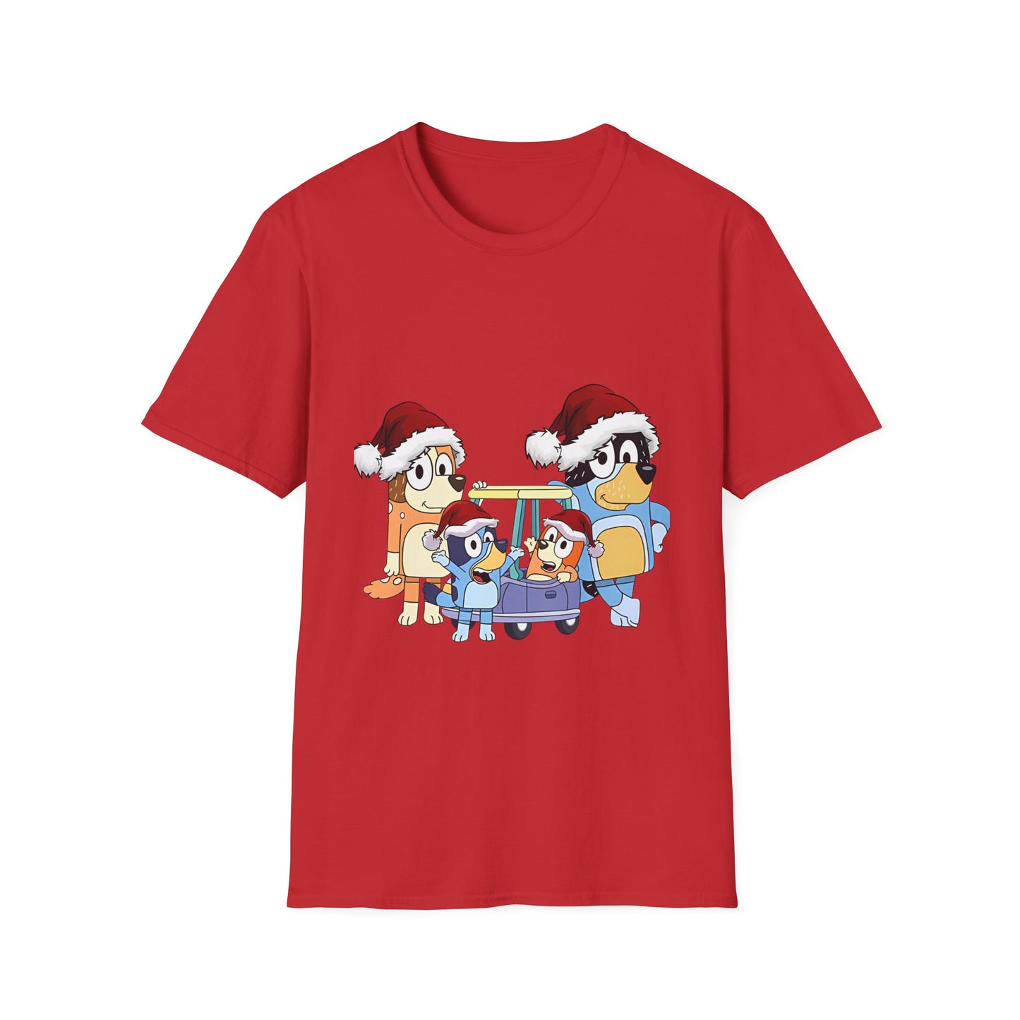 Festive Family Cartoon T-Shirt - Green Christmas Design