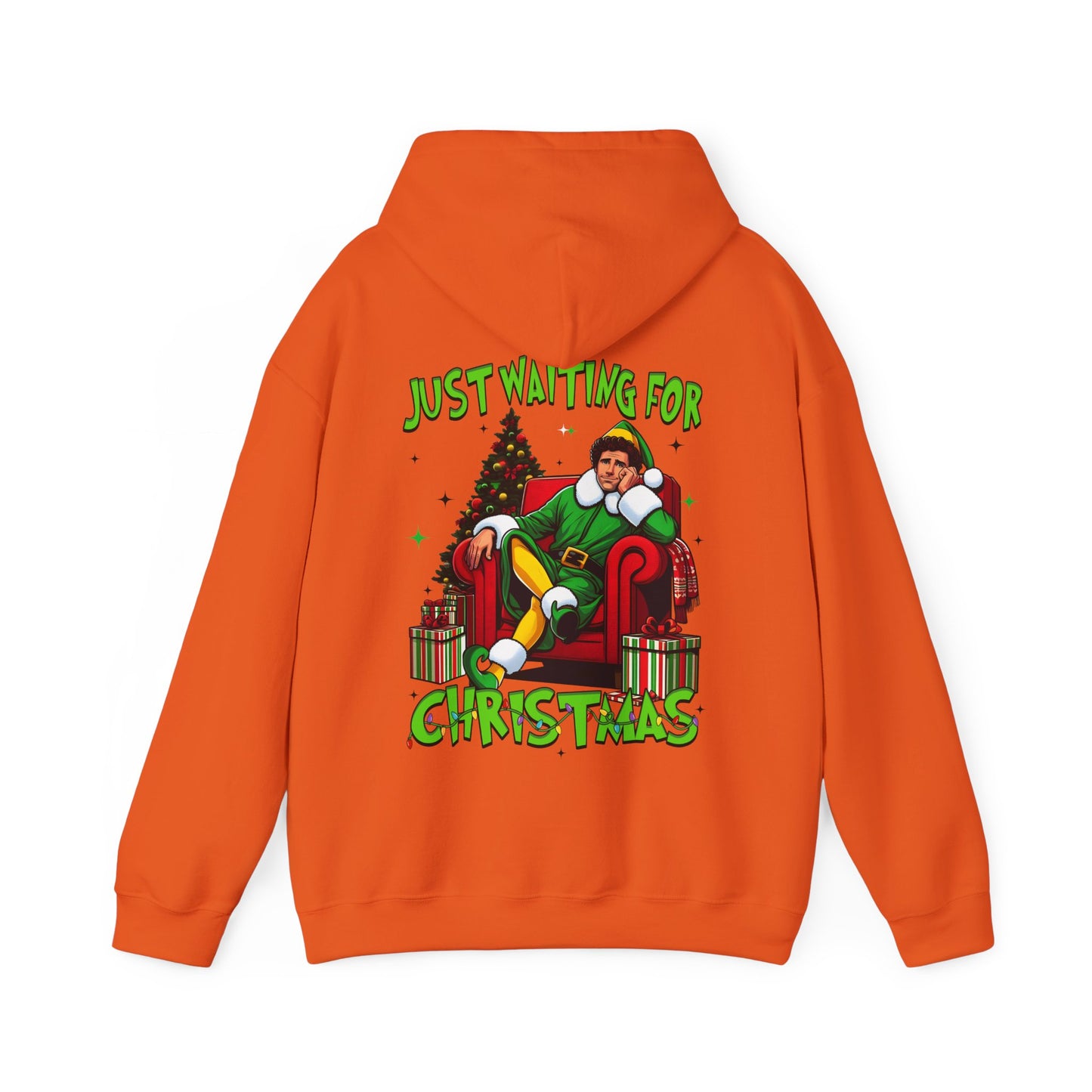 Christmas Vibes Unisex Heavy Blend™ Hooded Sweatshirt - Just Waiting for Christmas Design