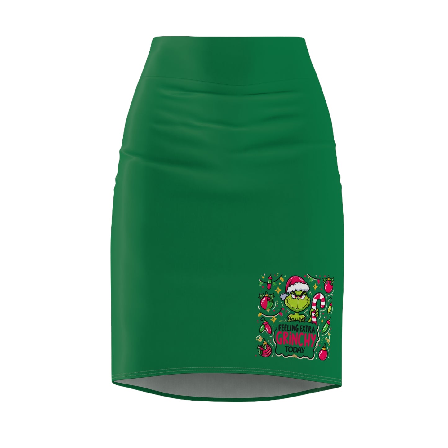 Princess Grace Grinch-Inspired Women's Pencil Skirt  'Feeling Extra Grinchy Today'