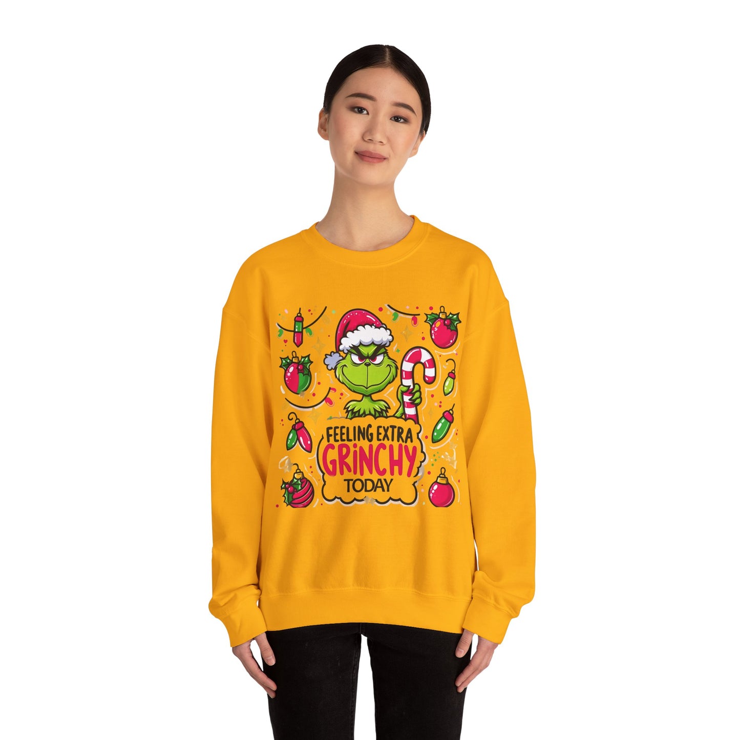 Princess Grace Feeling Extra Grinchy Crewneck Sweatshirt  Merry Holiday Humor Sweater