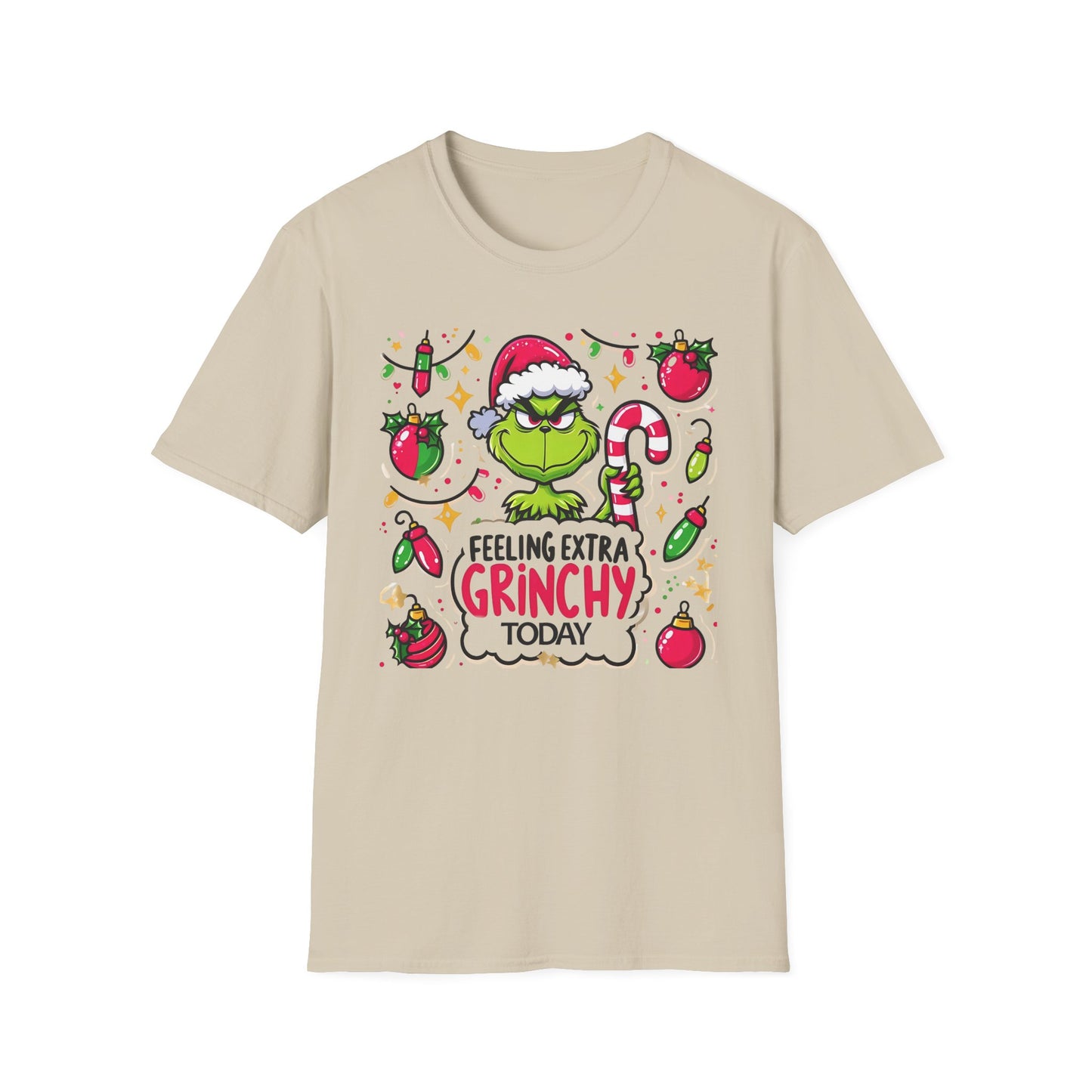 Princess Grace   Feeling Extra Grinchy Unisex Softstyle T-Shirt  Festive Holiday Tee