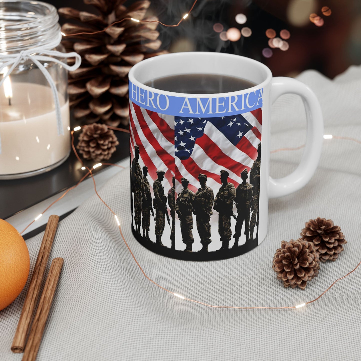 Princess Grace American Hero Ceramic Mug, Coffee Cup for Veterans, Military Appreciation Gift, Independence Day, Father's Day, 11oz, 15oz