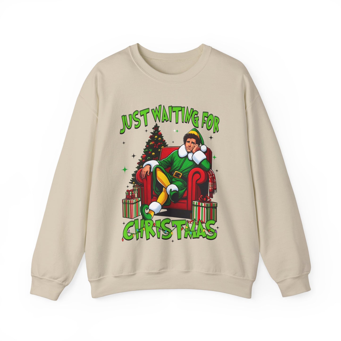 Just Waiting for Christmas Sweatshirt - Unisex Heavy Blend Crewneck for Holiday Cheer