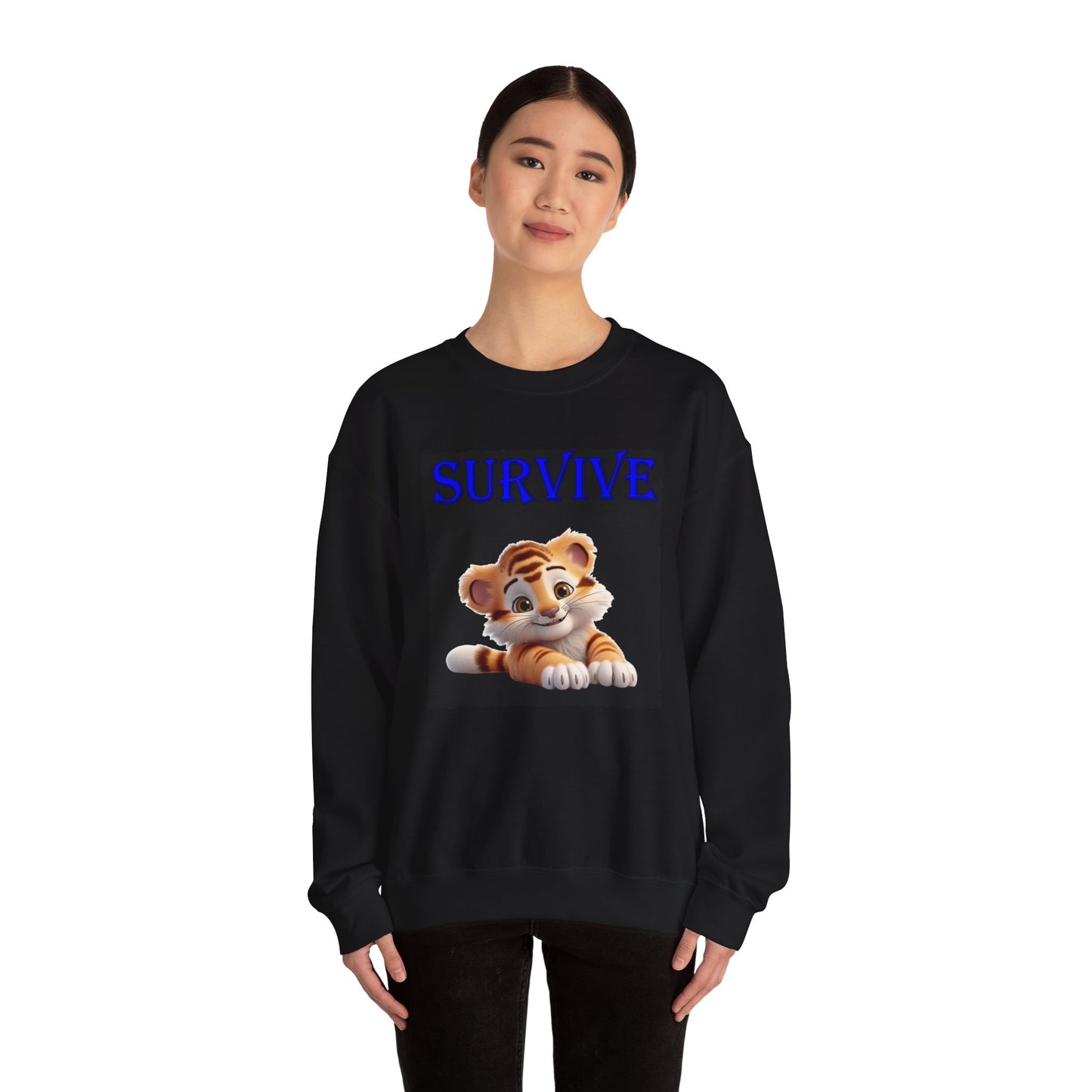 Princess Grace  Survive Tiger Unisex Heavy Blend™ Crewneck Sweatshirt