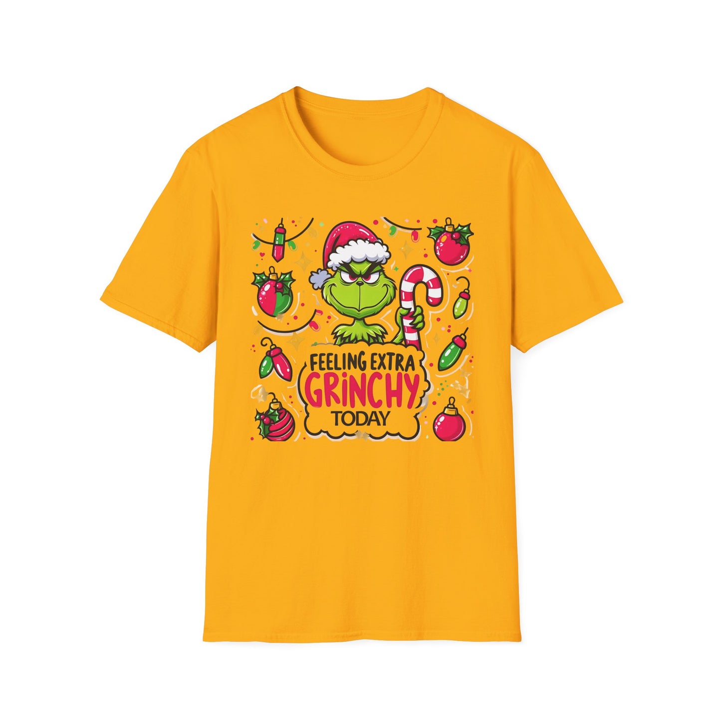 Princess Grace   Feeling Extra Grinchy Unisex Softstyle T-Shirt  Festive Holiday Tee