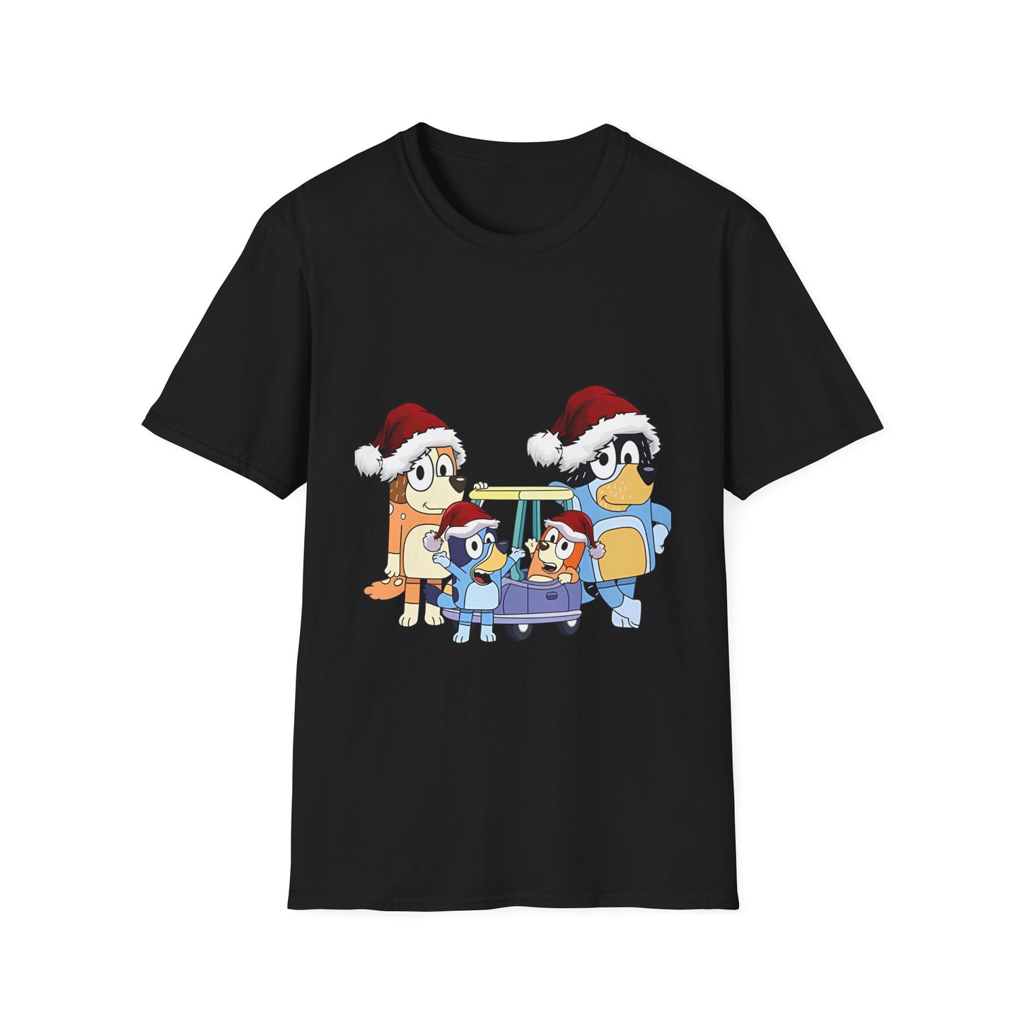 Festive Family Cartoon T-Shirt - Green Christmas Design