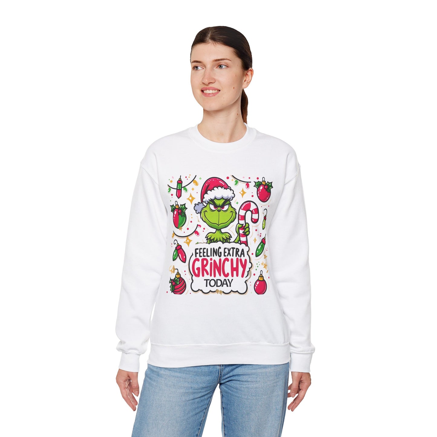 Princess Grace Feeling Extra Grinchy Crewneck Sweatshirt  Merry Holiday Humor Sweater