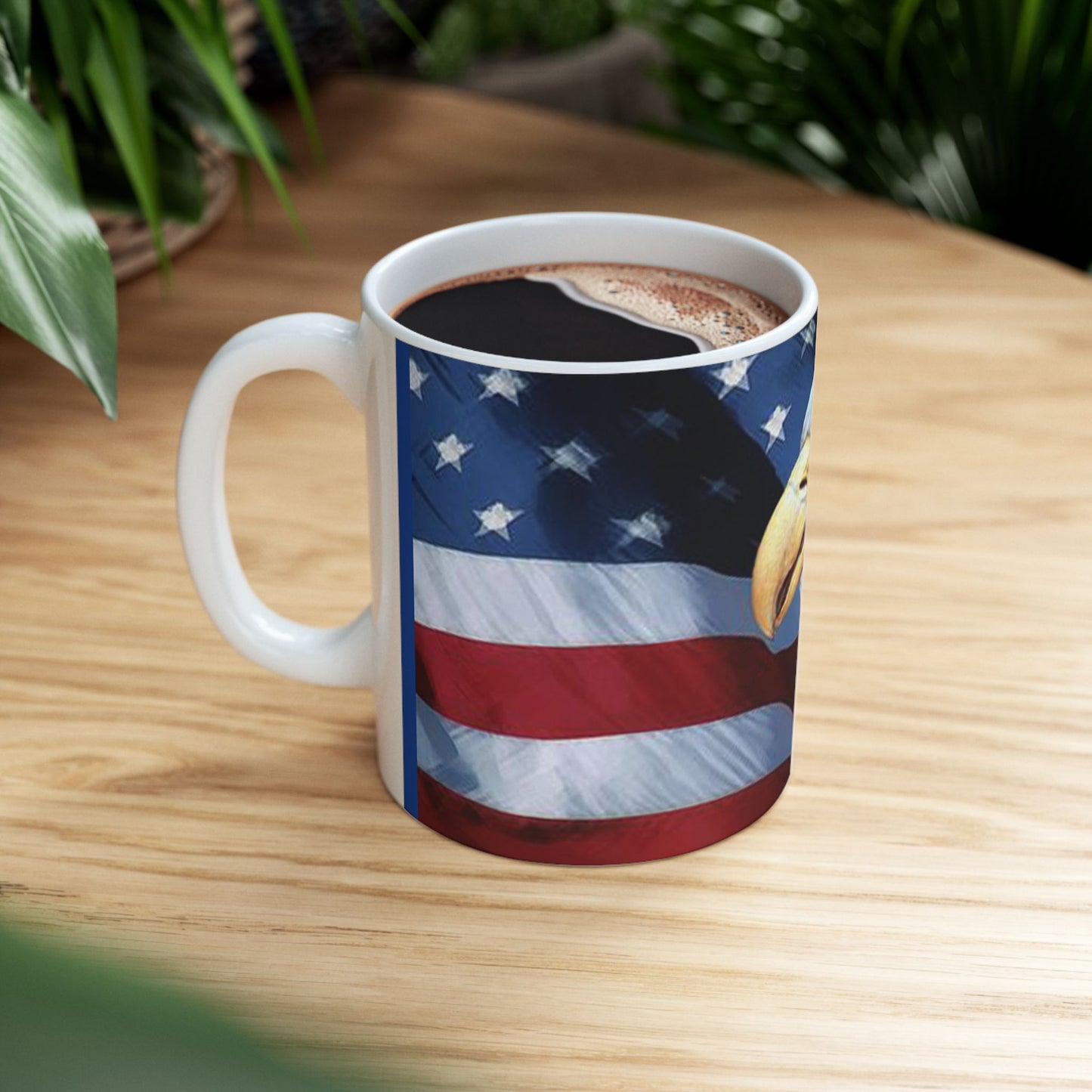 Princess Grace Patriotic Eagle Ceramic Mug 11oz & 15oz Perfect for Memorial Day, Fourth of July, Father's Day, Gifts for Veterans