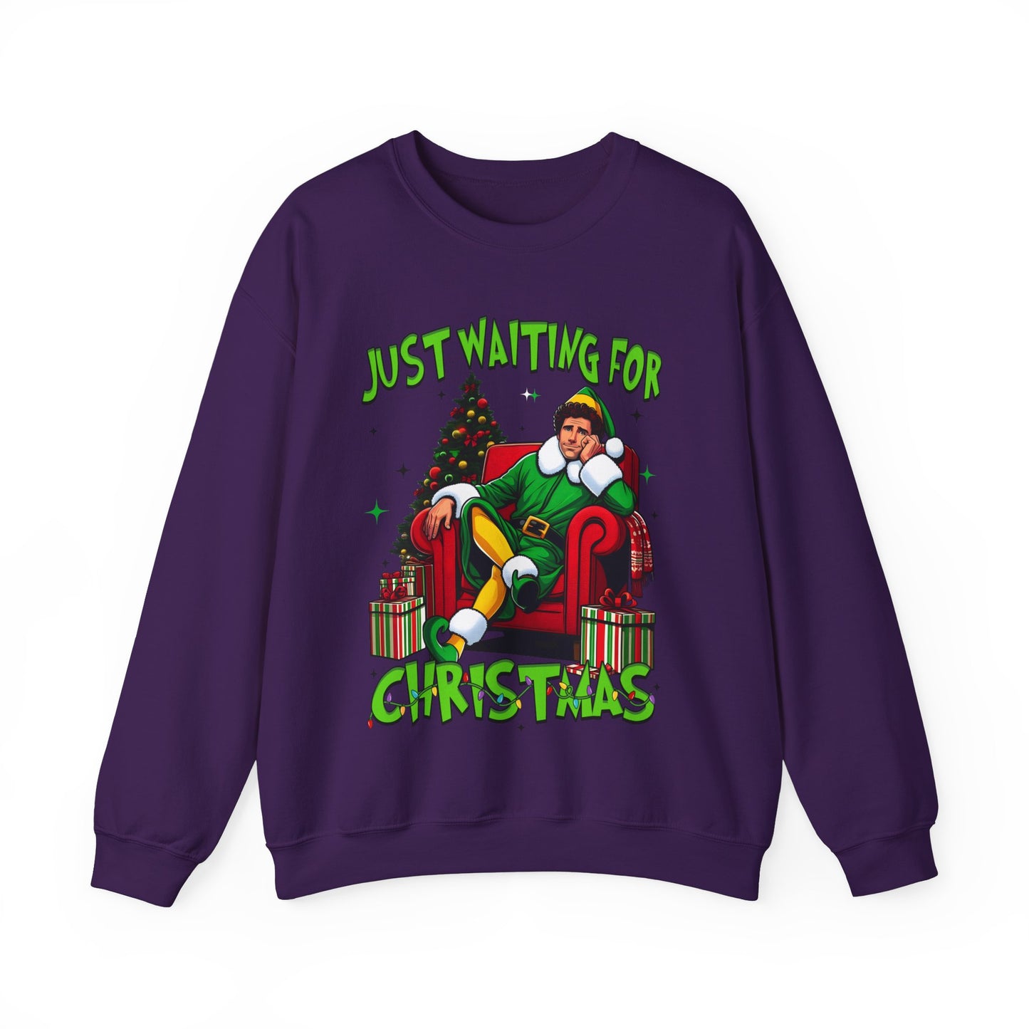 Just Waiting for Christmas Sweatshirt - Unisex Heavy Blend Crewneck for Holiday Cheer