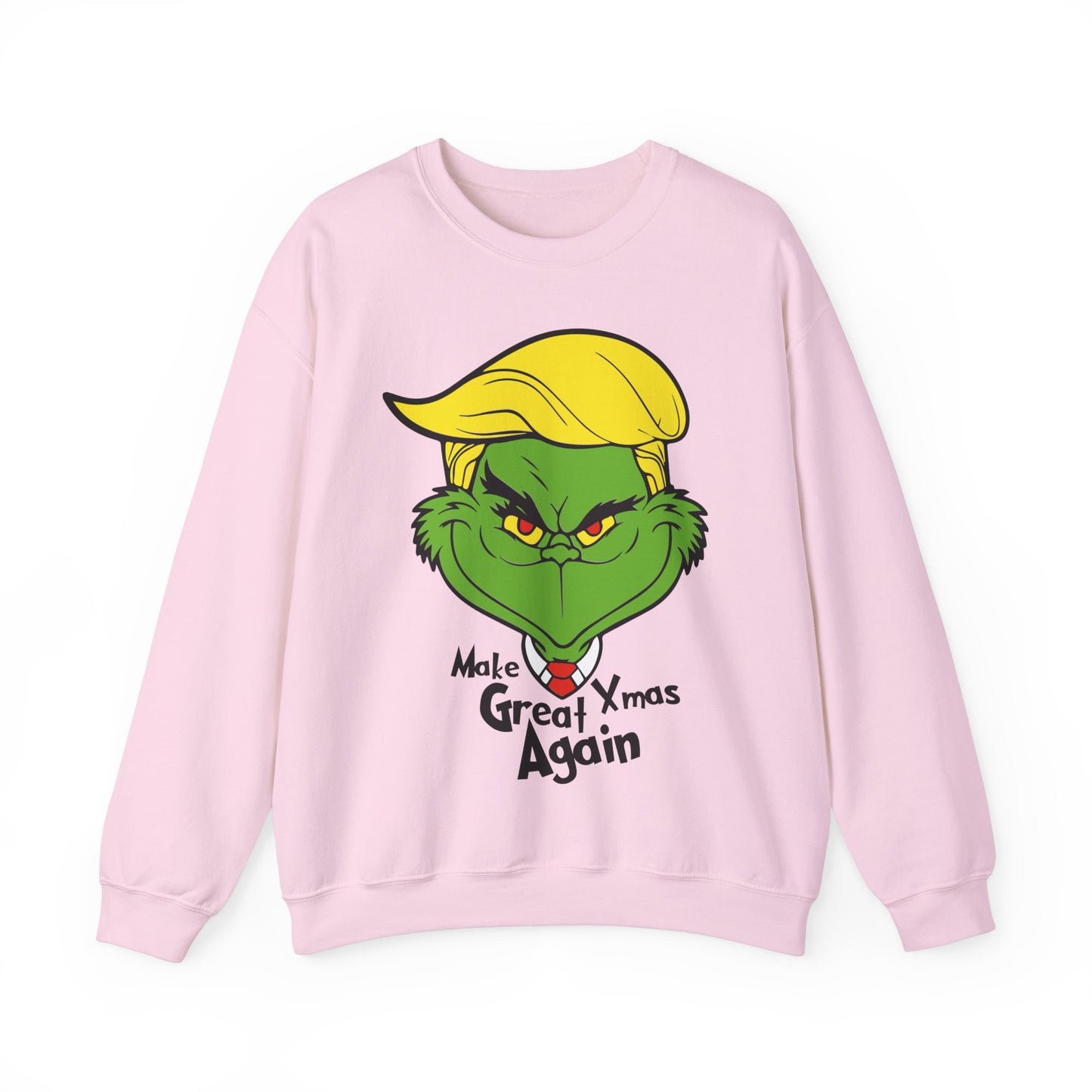 Funny Grinch Christmas Sweatshirt - Unisex Heavy Blend™ Crewneck with "Make Christmas Great Again" Design