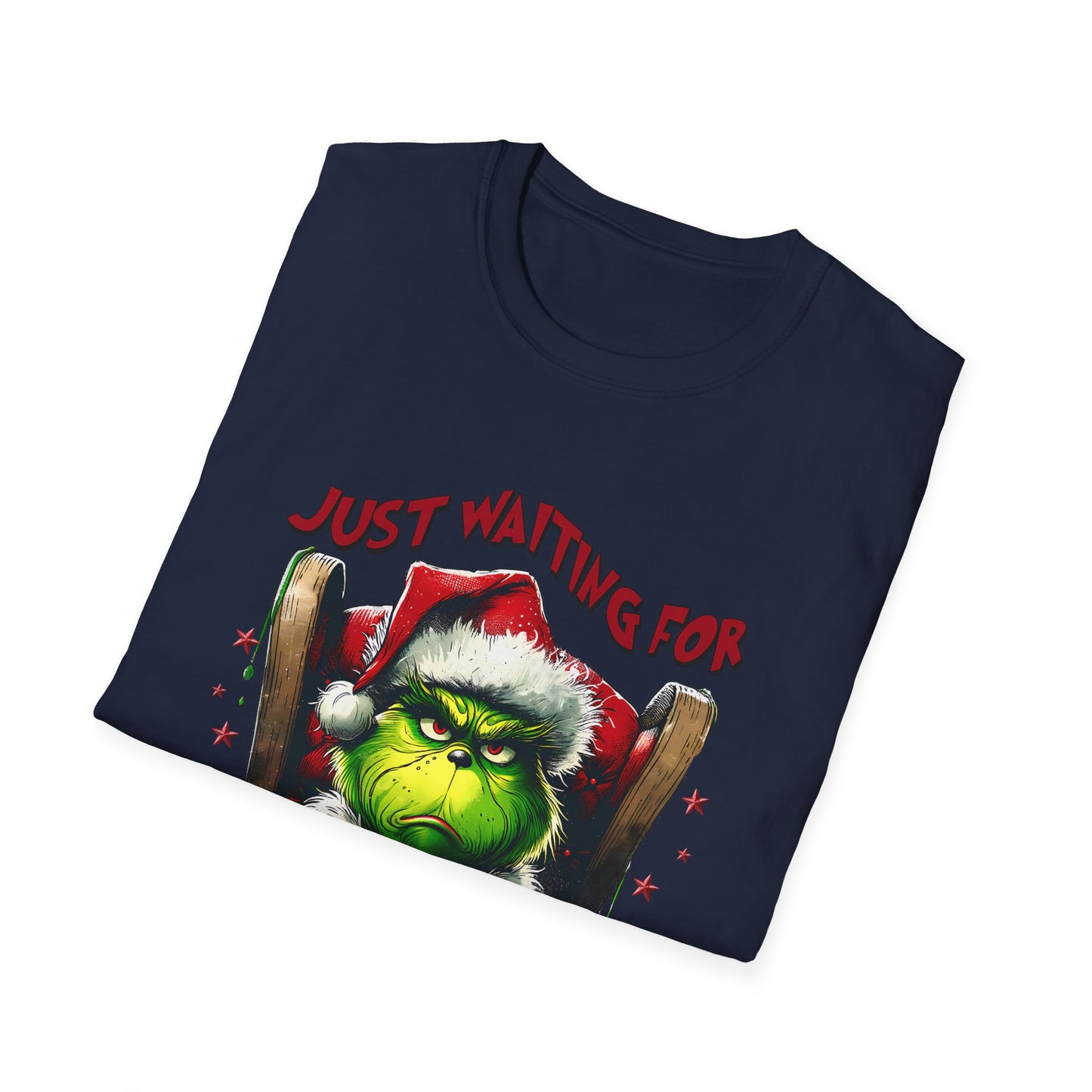 Grinch Waiting for Christmas Unisex T-Shirt - Festive Holiday Apparel