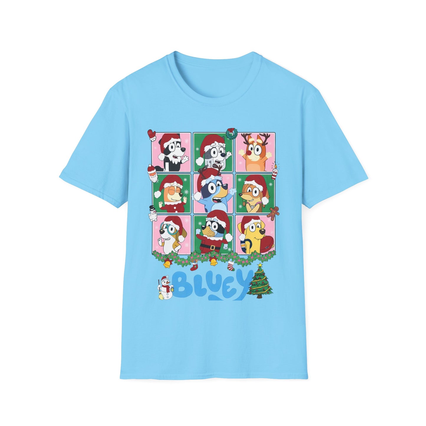 Princess Grace Festive Bluey Graphic T-Shirt | Unisex Softstyle Christmas Tee